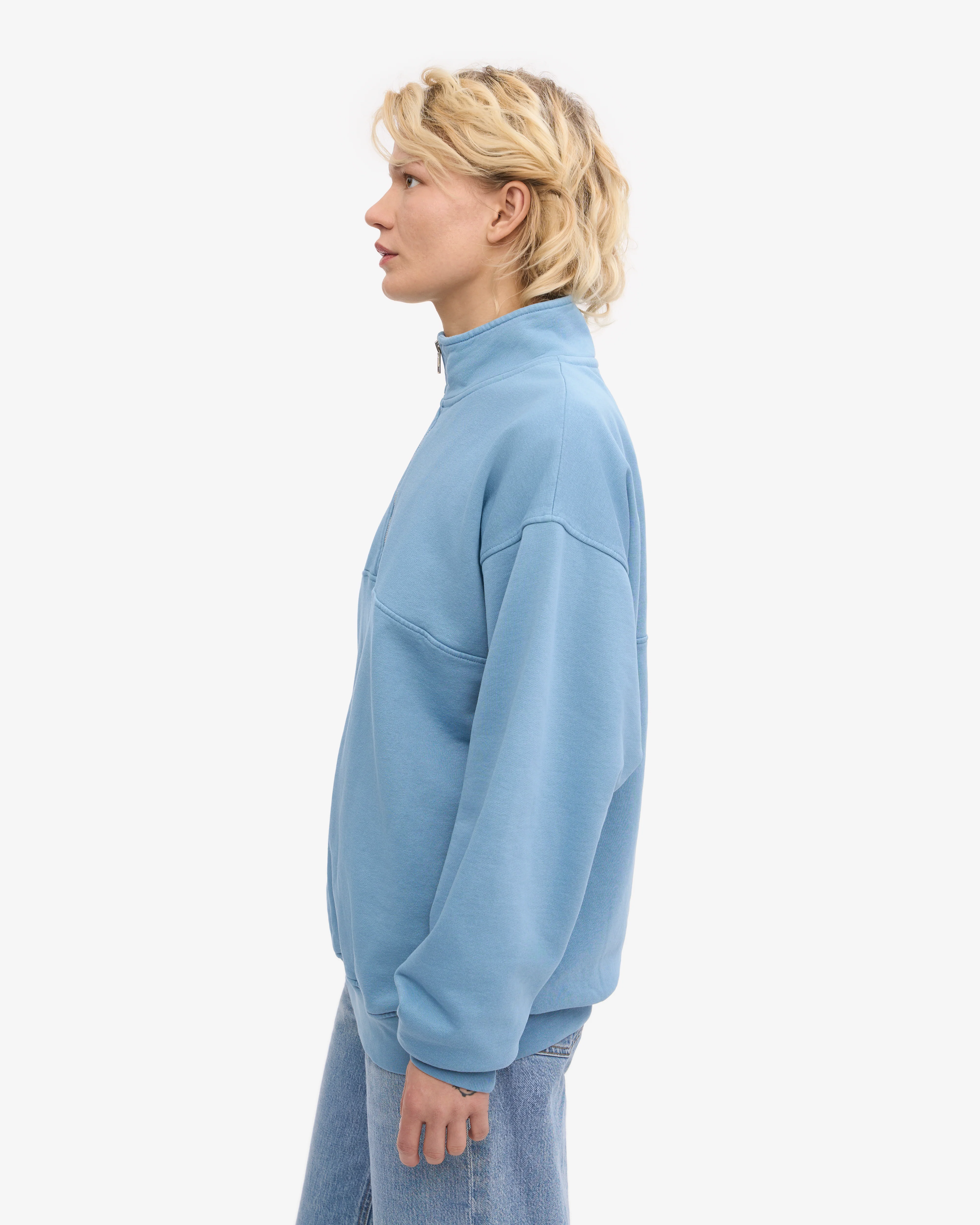 Organic Quarter Zip - Seaside Blue