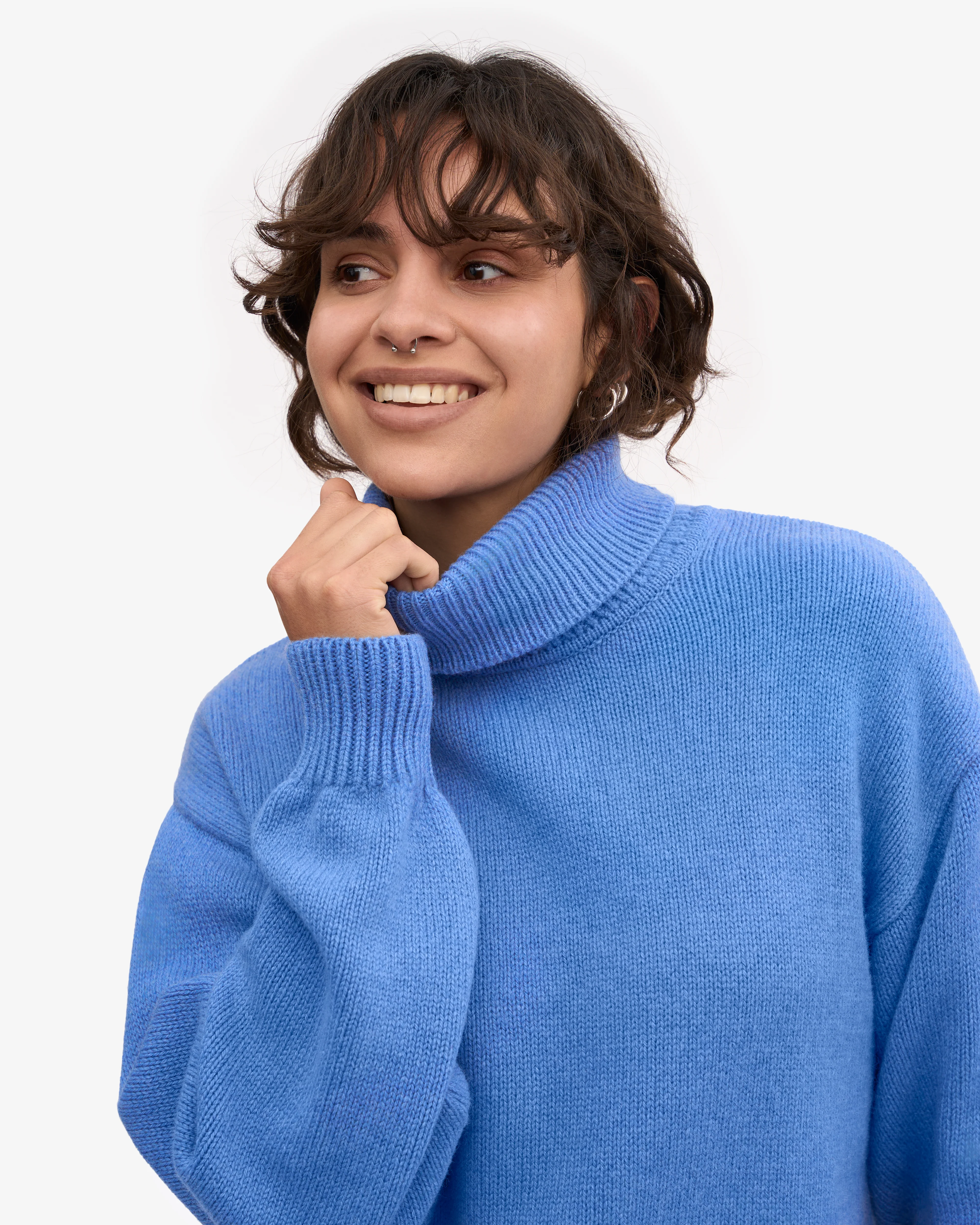 Merino Wool Turtleneck - Pacific Blue