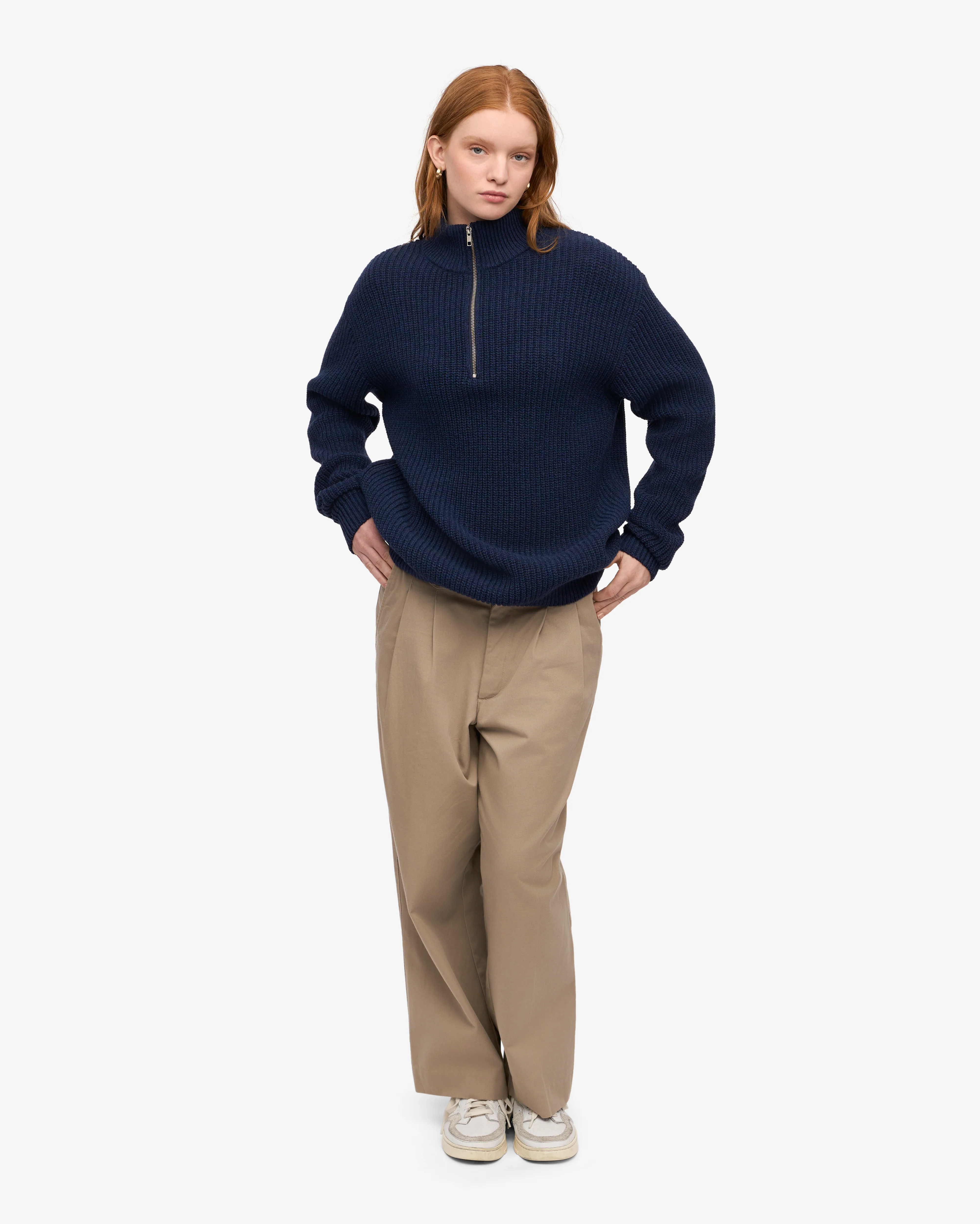 Merino Quarter Zip - Marine Blue