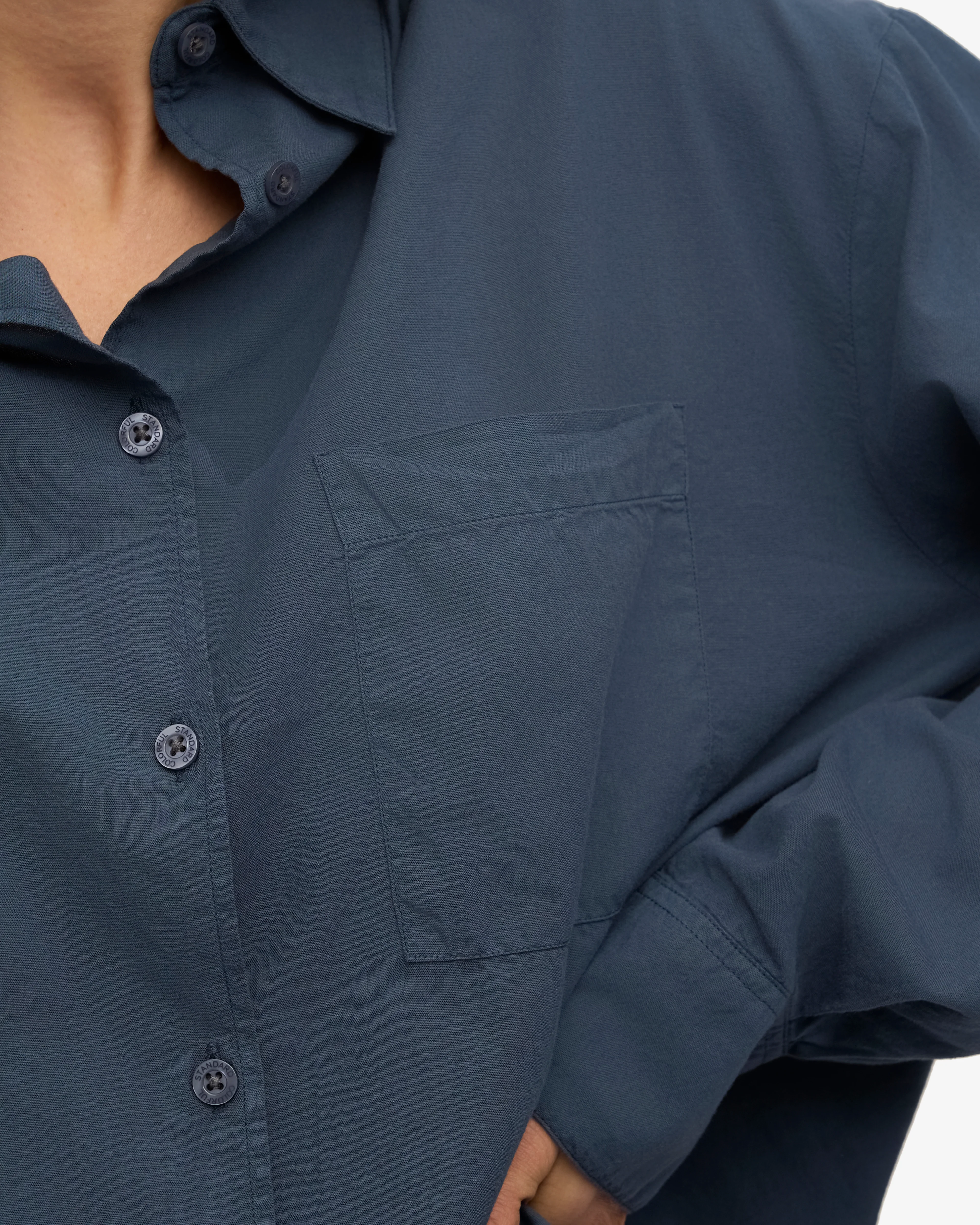 Organic Oversized Shirt - Petrol Blue
