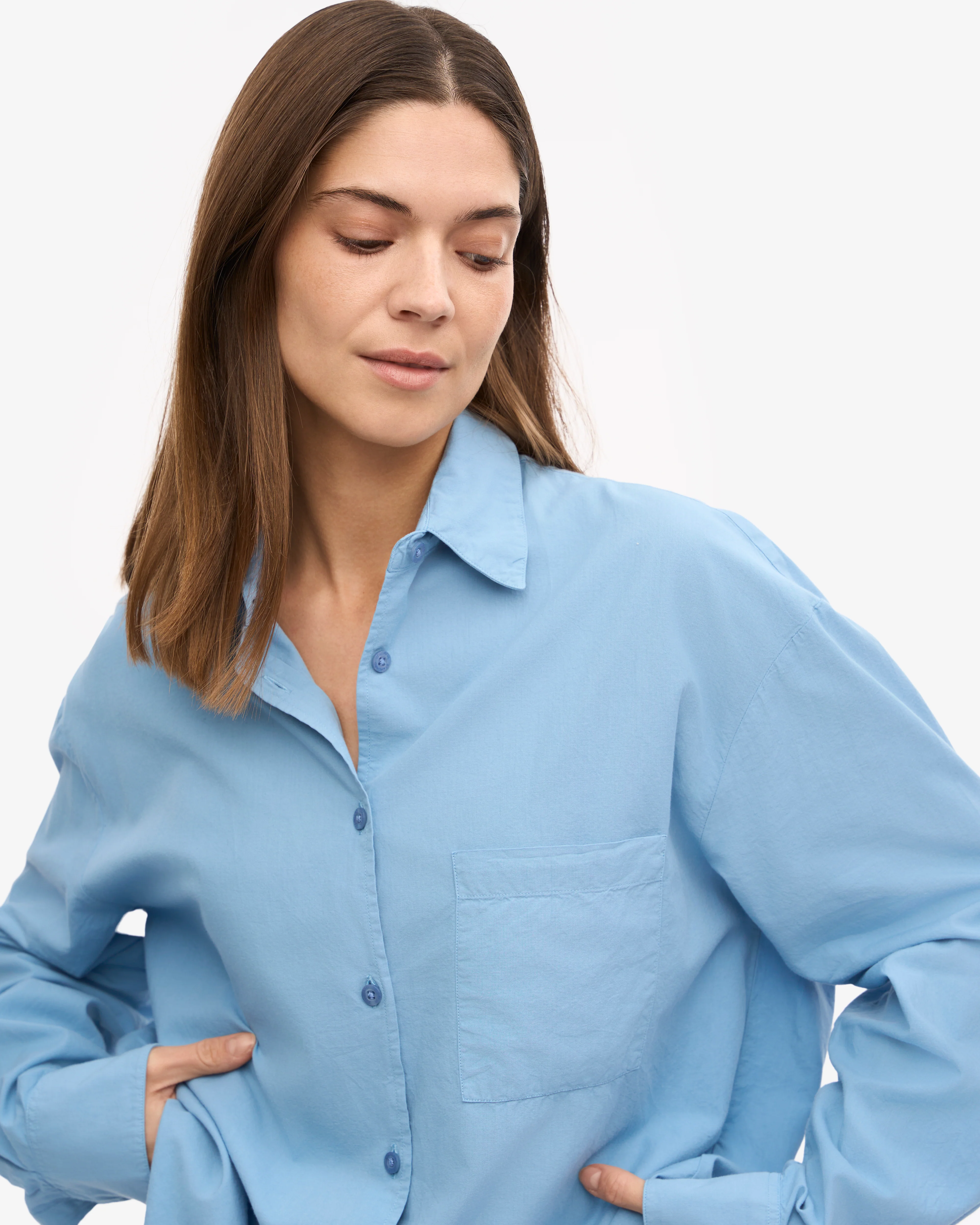 Organic Oversized Shirt - Seaside Blue