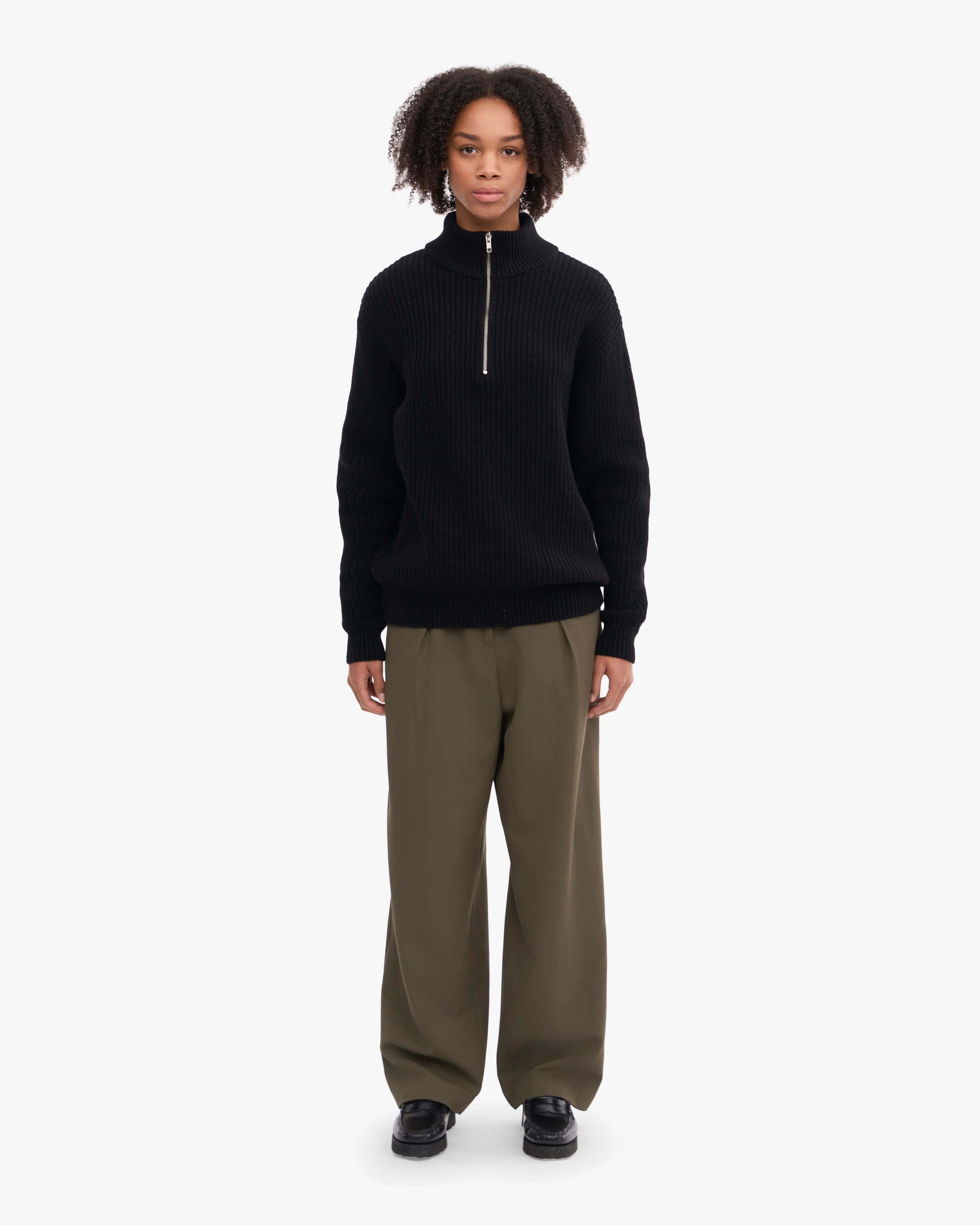 Merino Quarter Zip - Deep Black