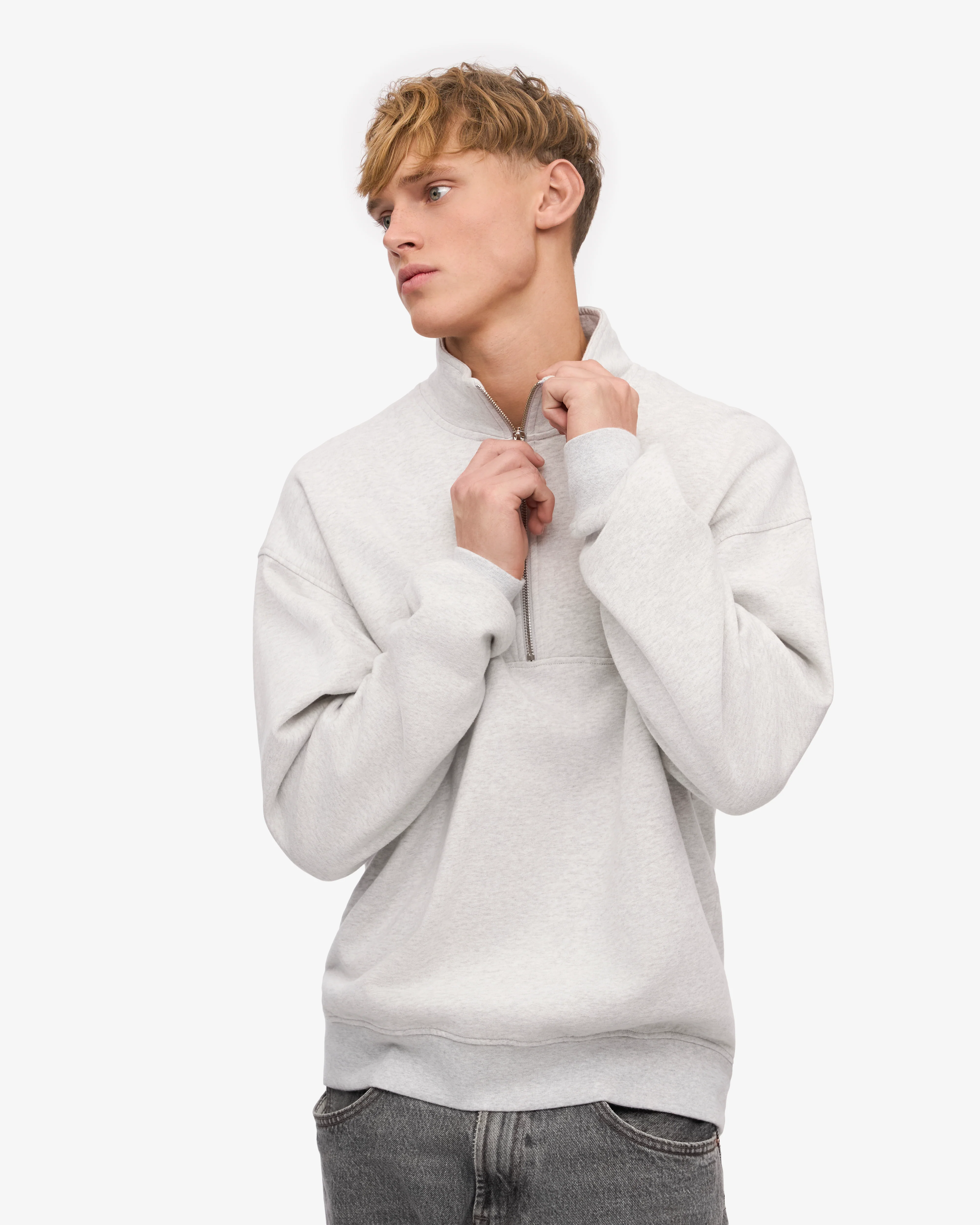 Organic Quarter Zip - Snow Melange