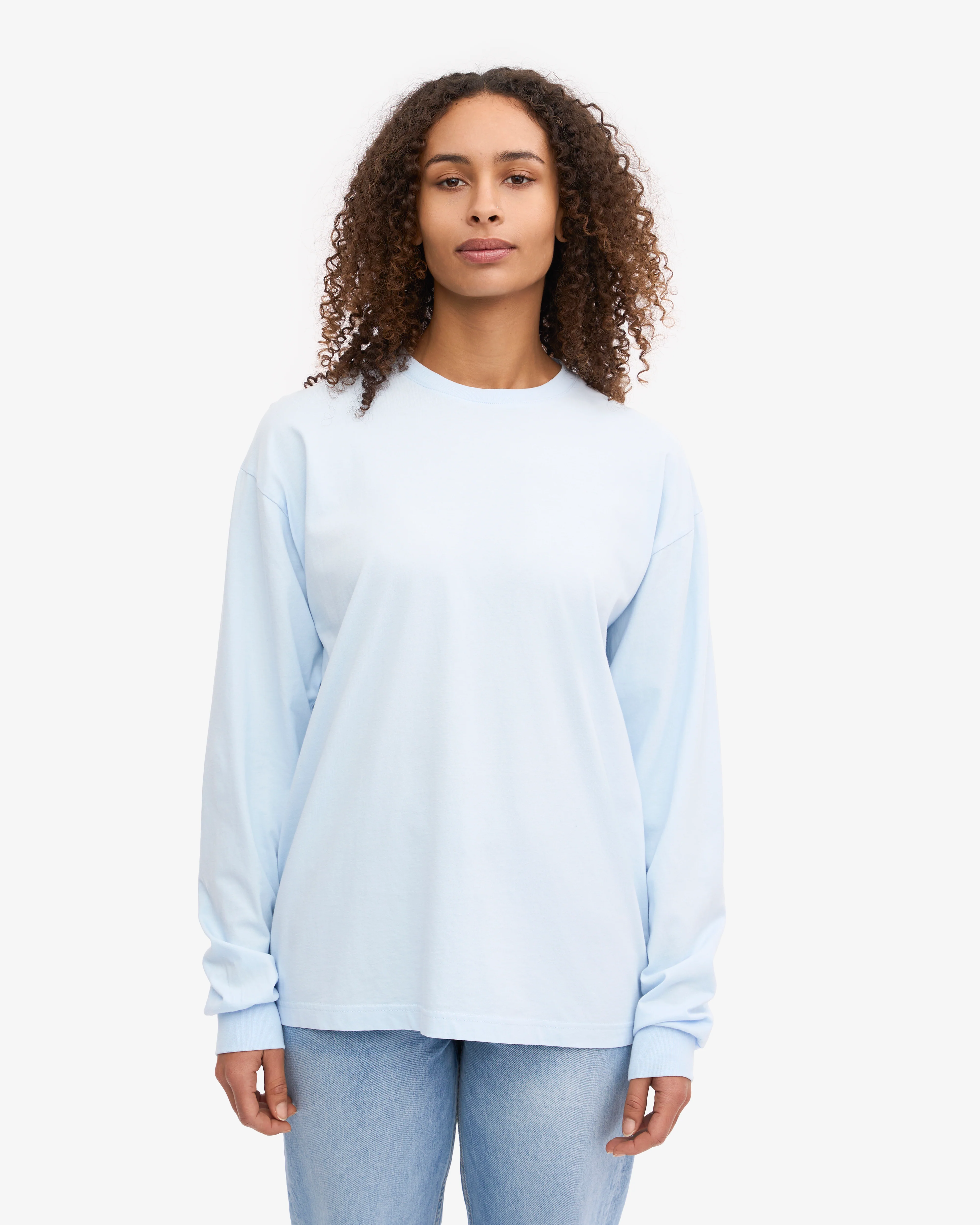 Oversized Organic LS T-Shirt - Polar Blue