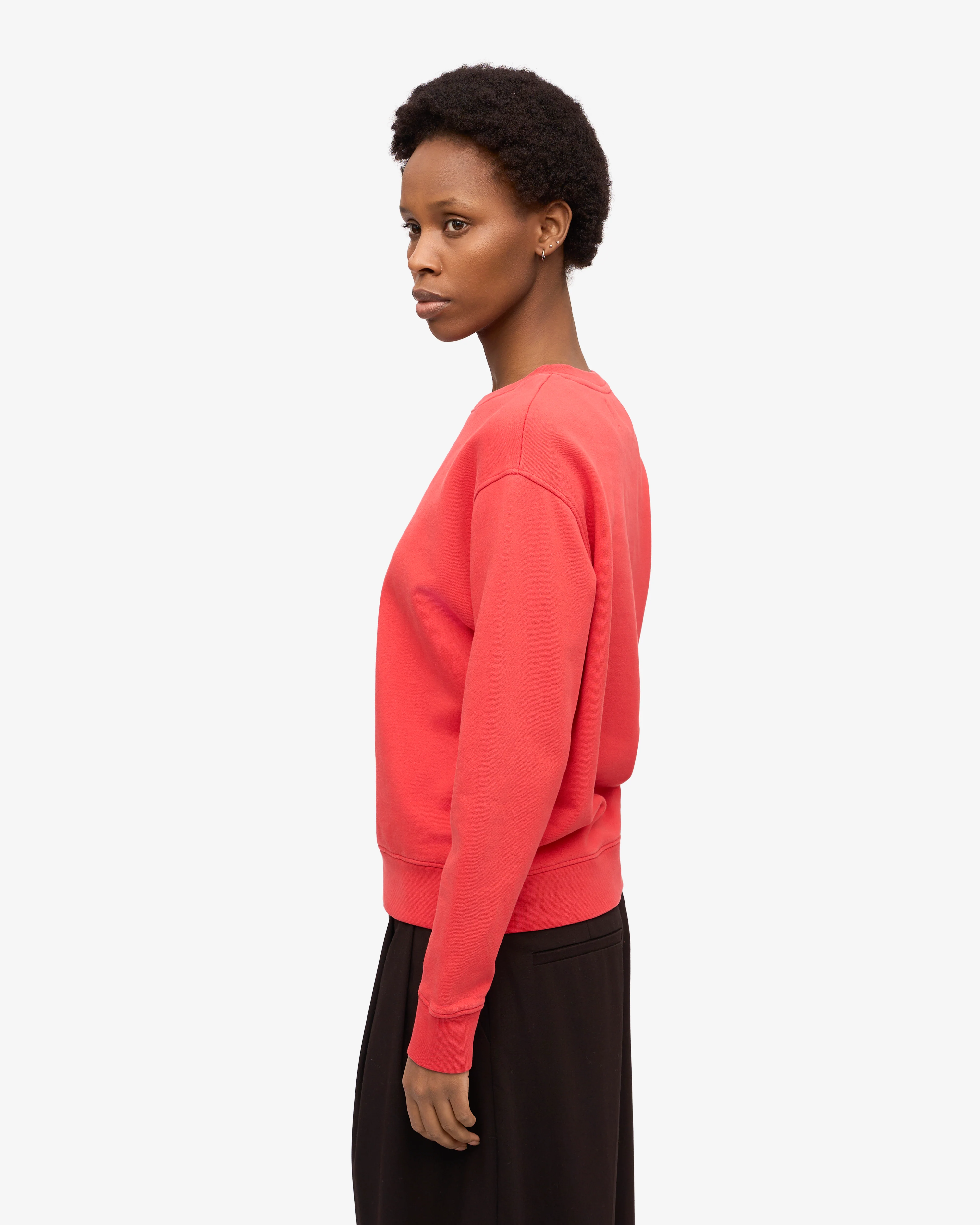Women Classic Organic Crew - Red Tangerine