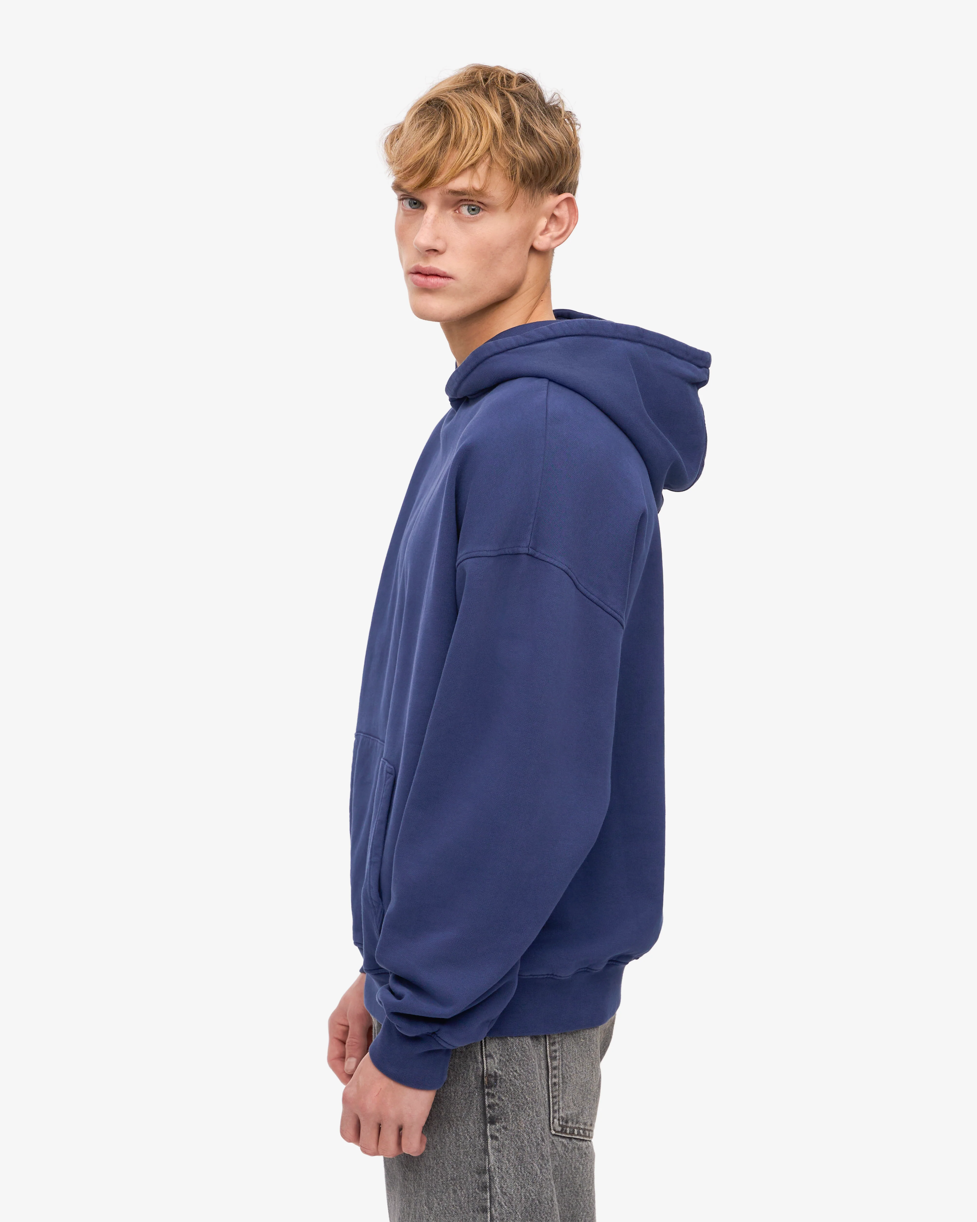 Organic Oversized Hood - Marine Blue