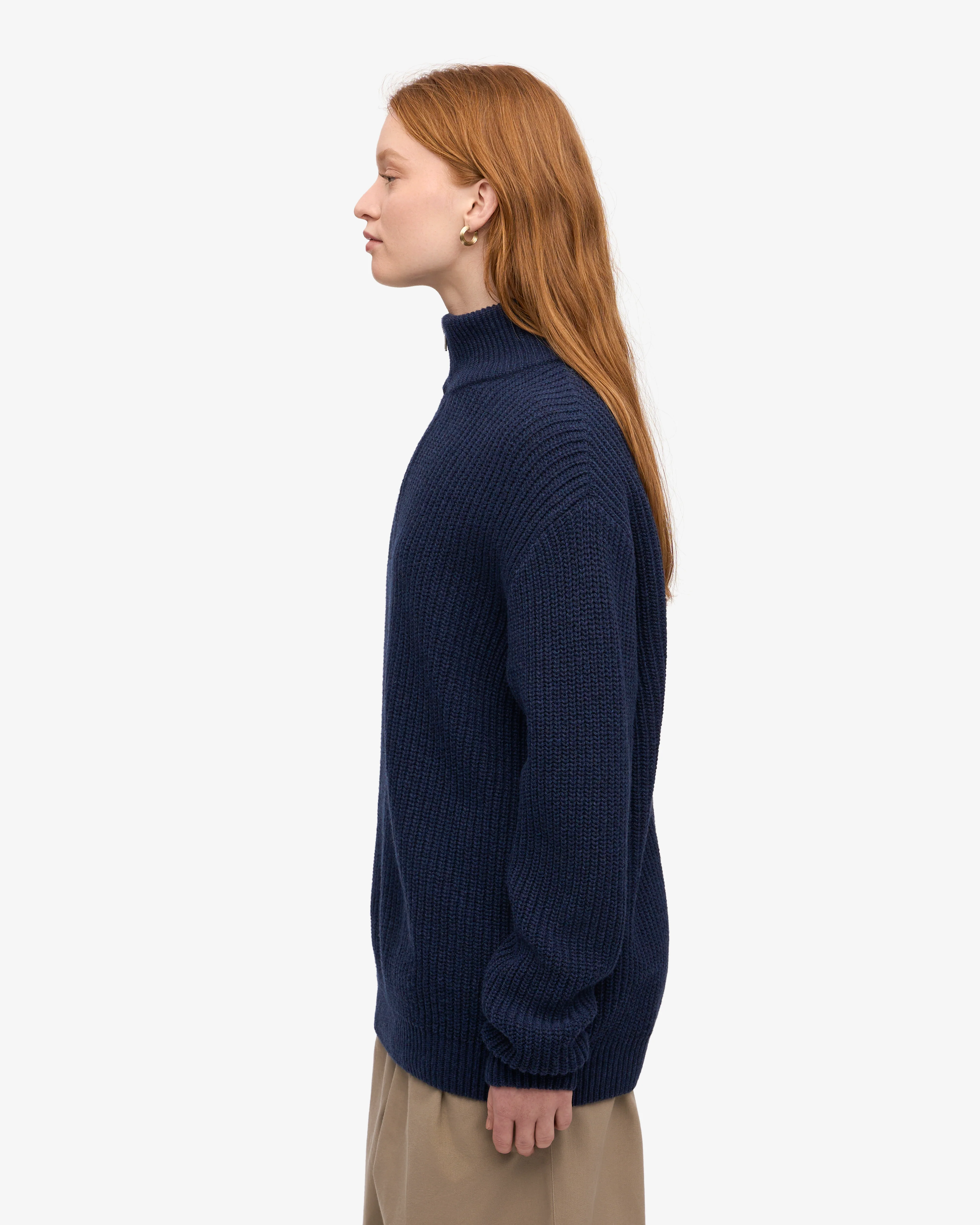 Merino Quarter Zip - Marine Blue
