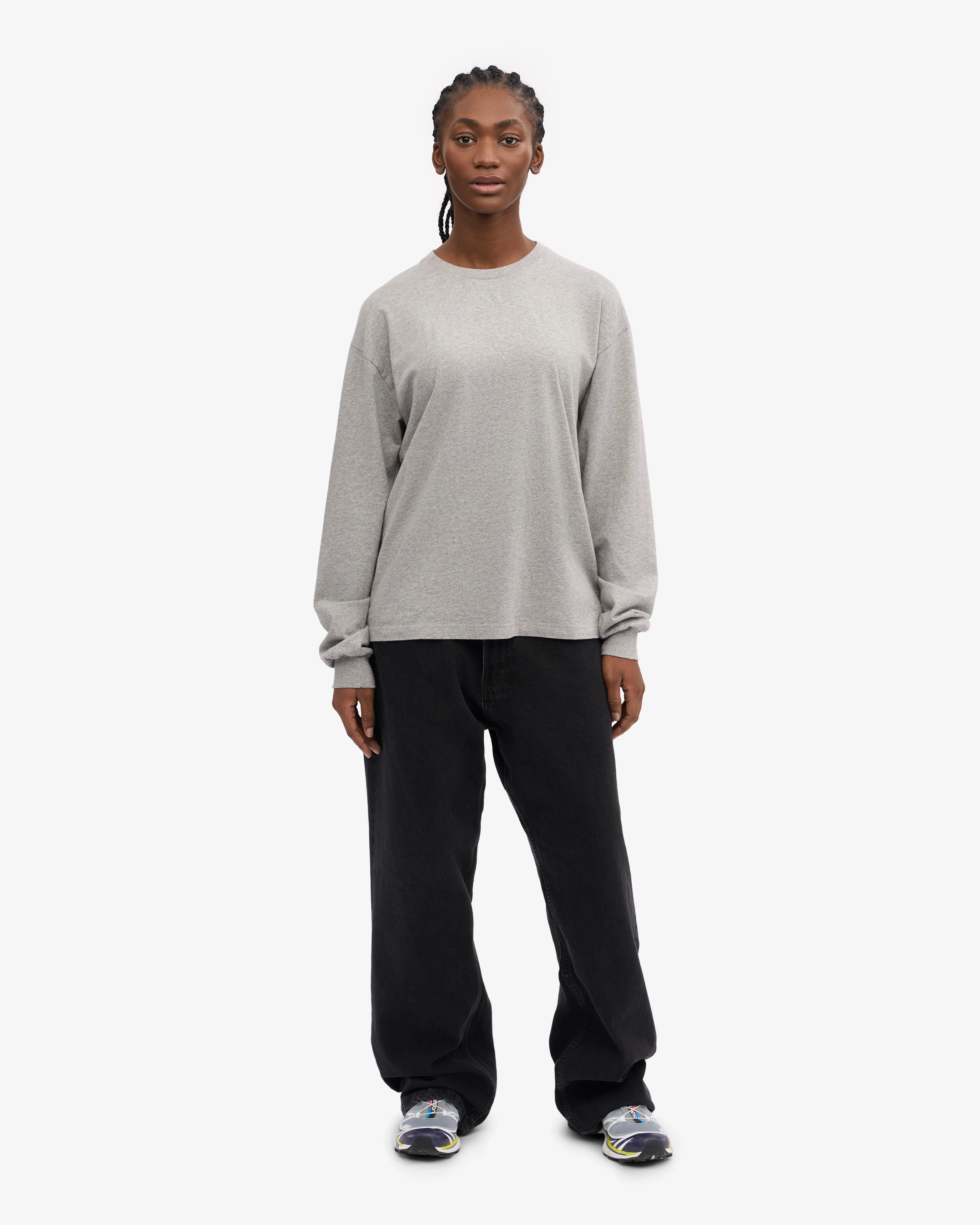 Oversized Organic LS T-Shirt - Heather Grey