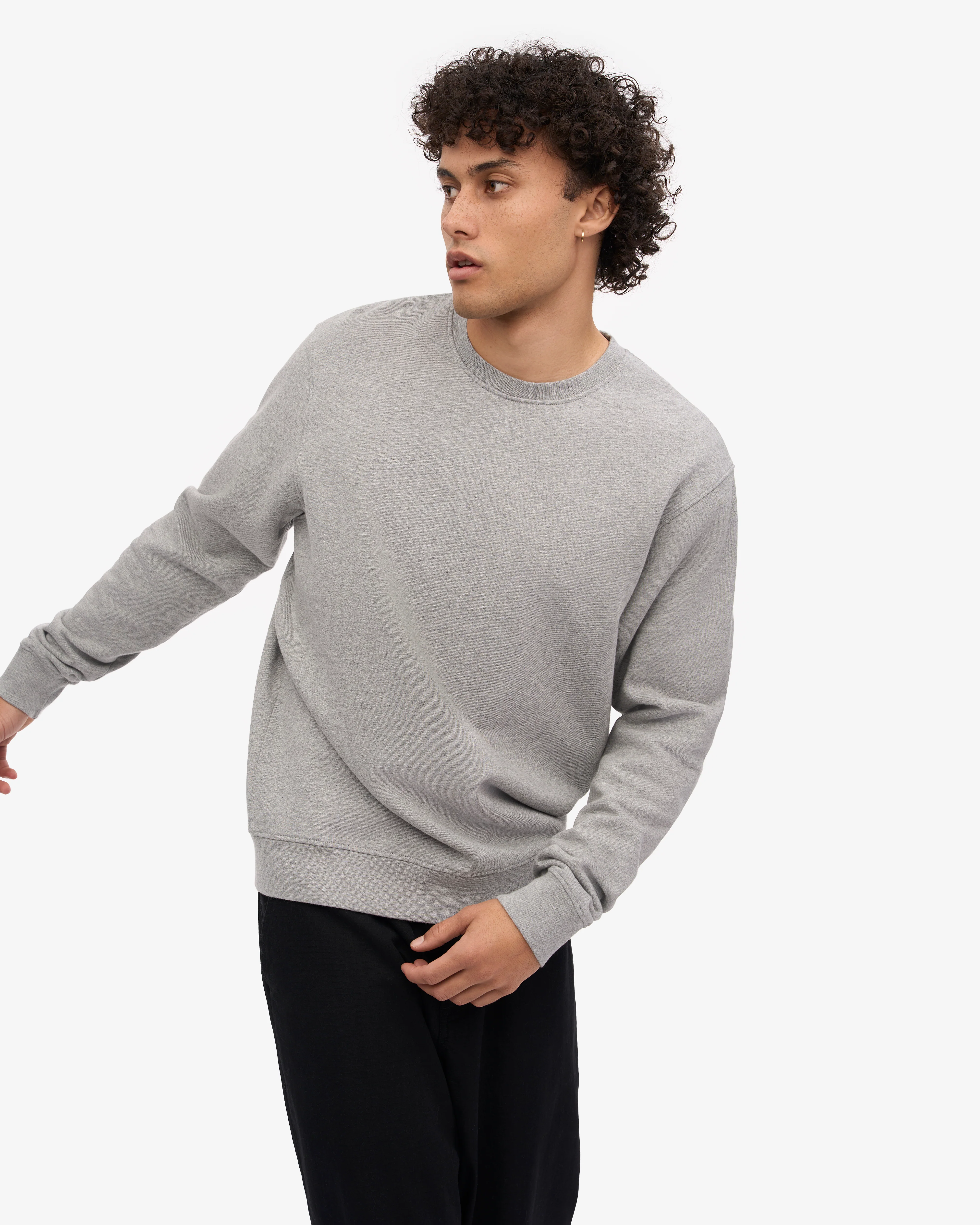 Classic Organic Crew - Heather Grey