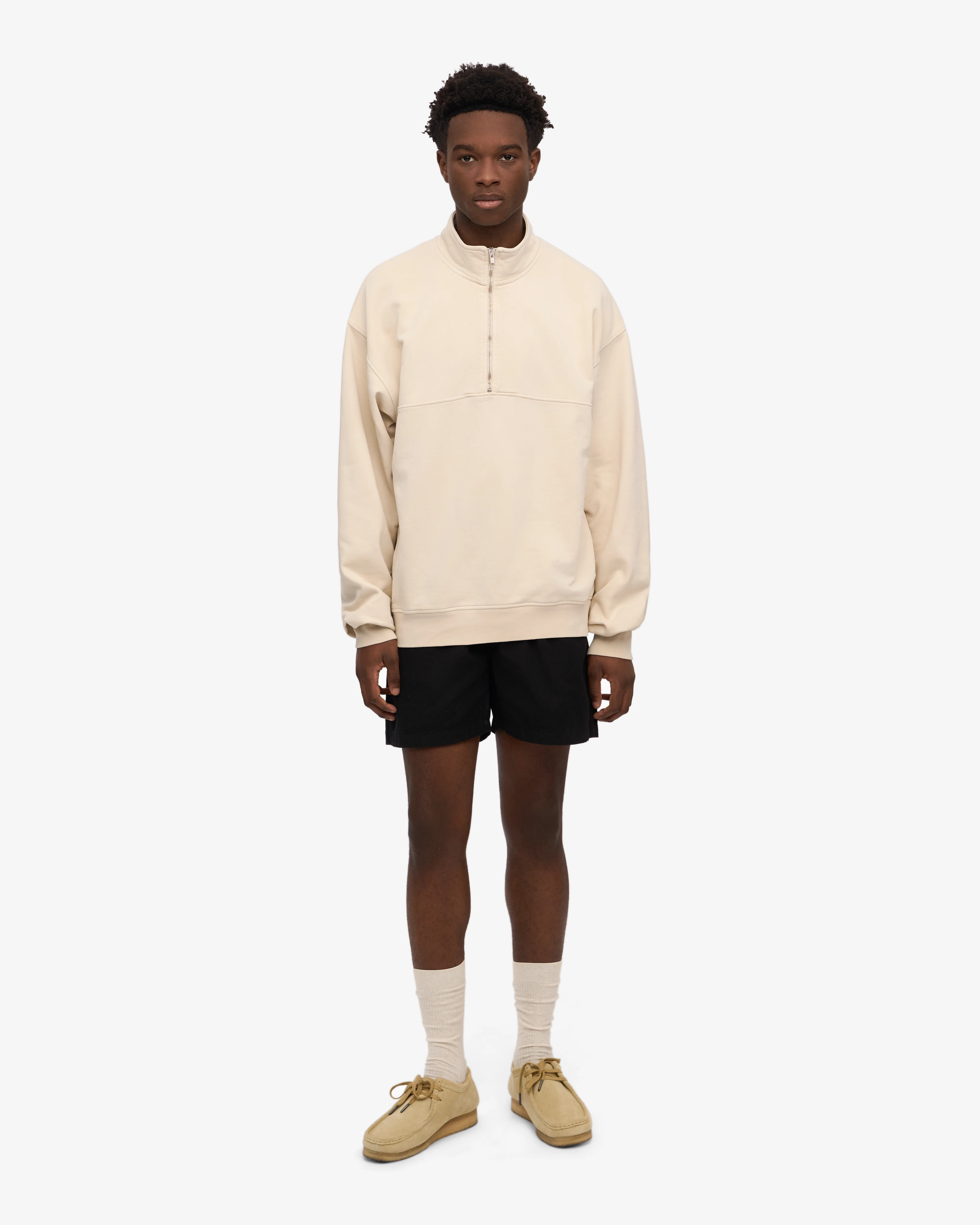 Organic Quarter Zip - Ivory White