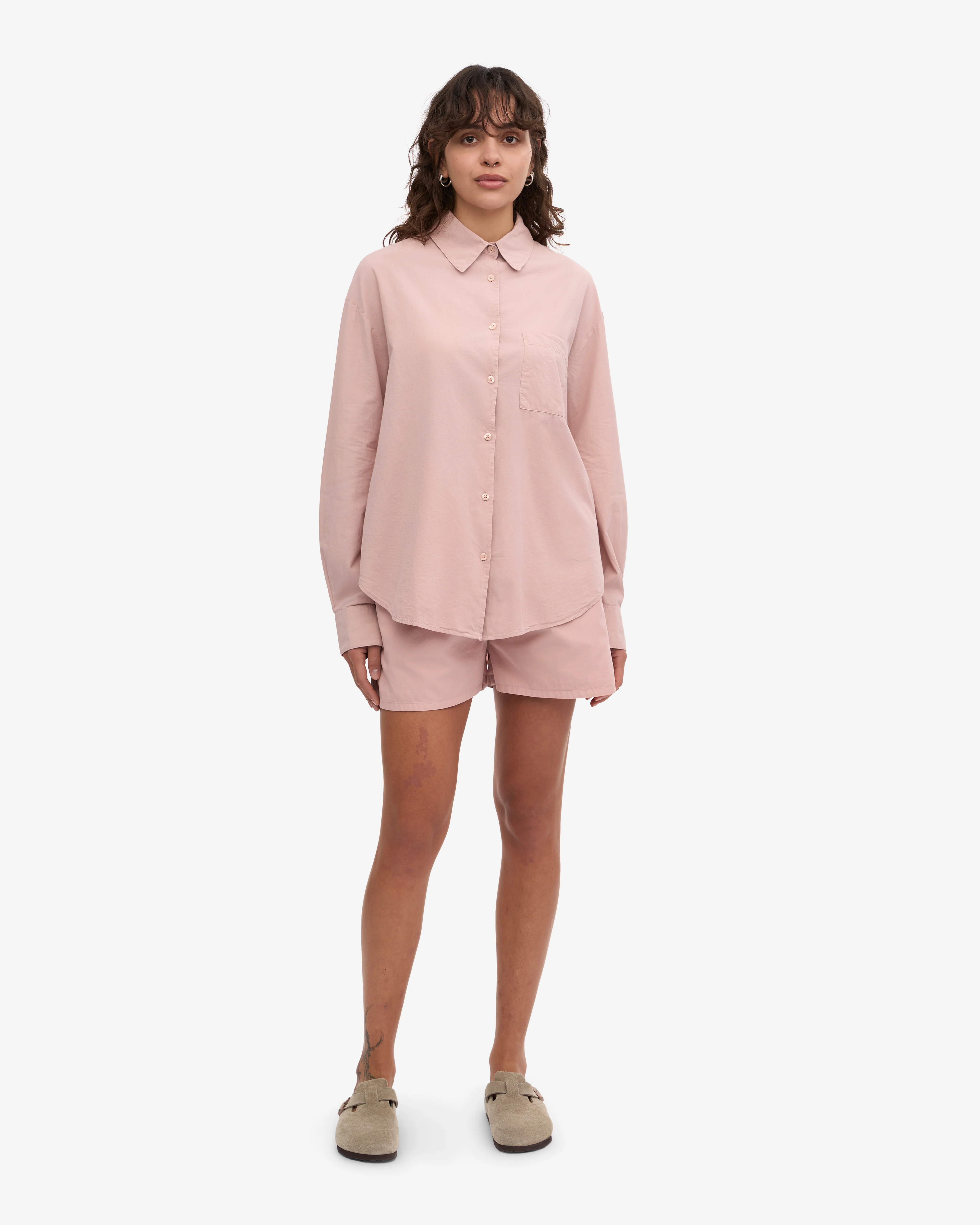 Organic Oversized Shirt - Faded Pink