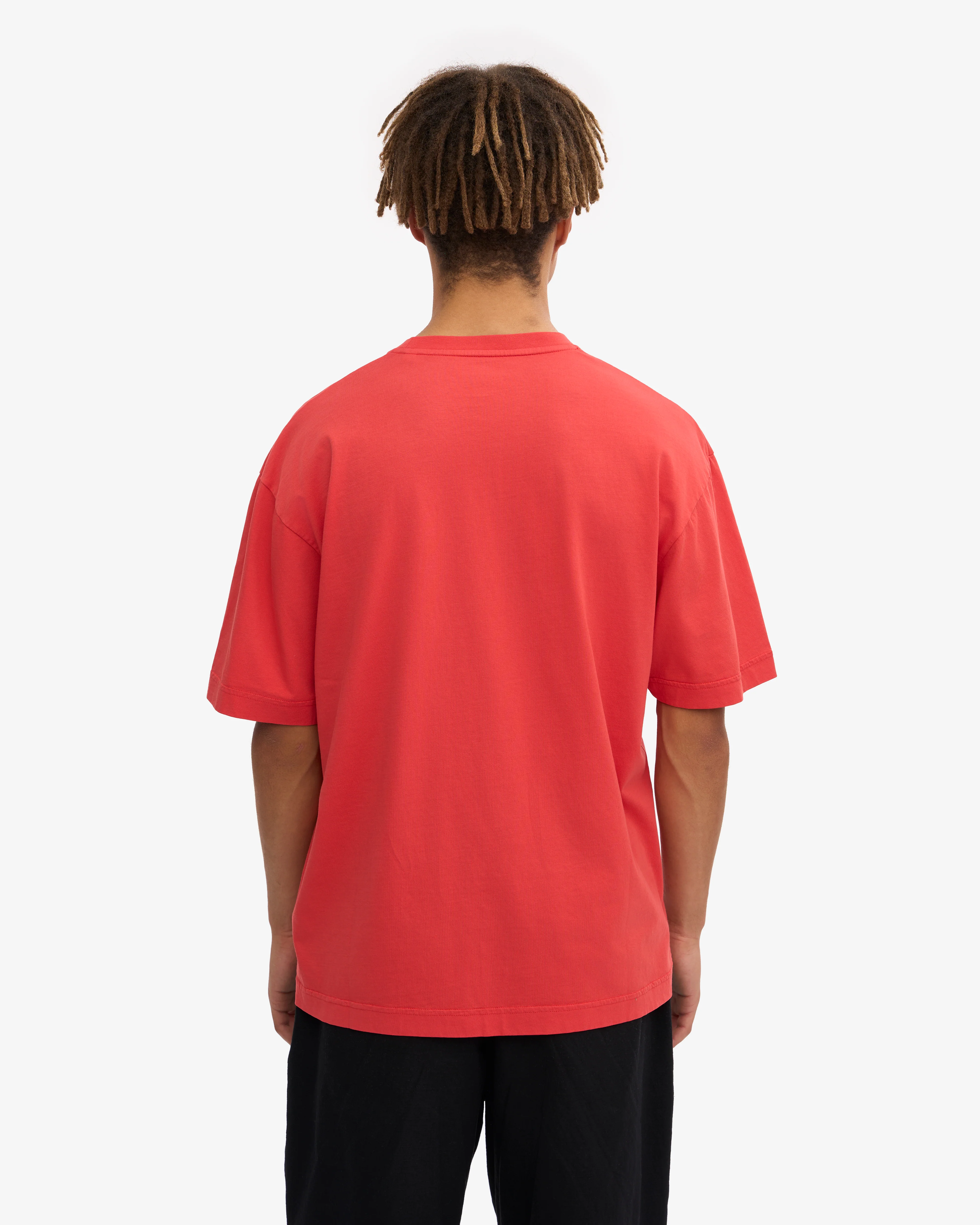 Oversized Organic T-Shirt - Red Tangerine