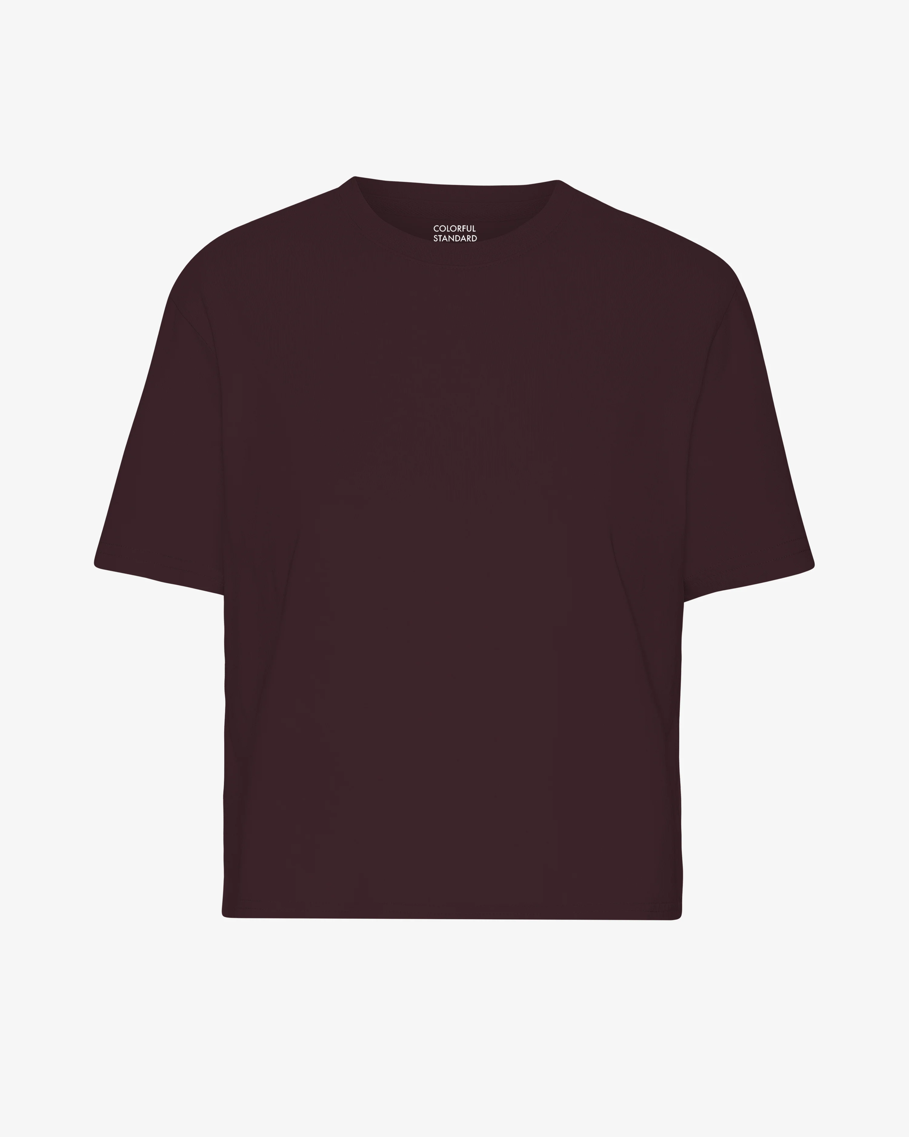 Organic Boxy Crop Tee - Oxblood Red