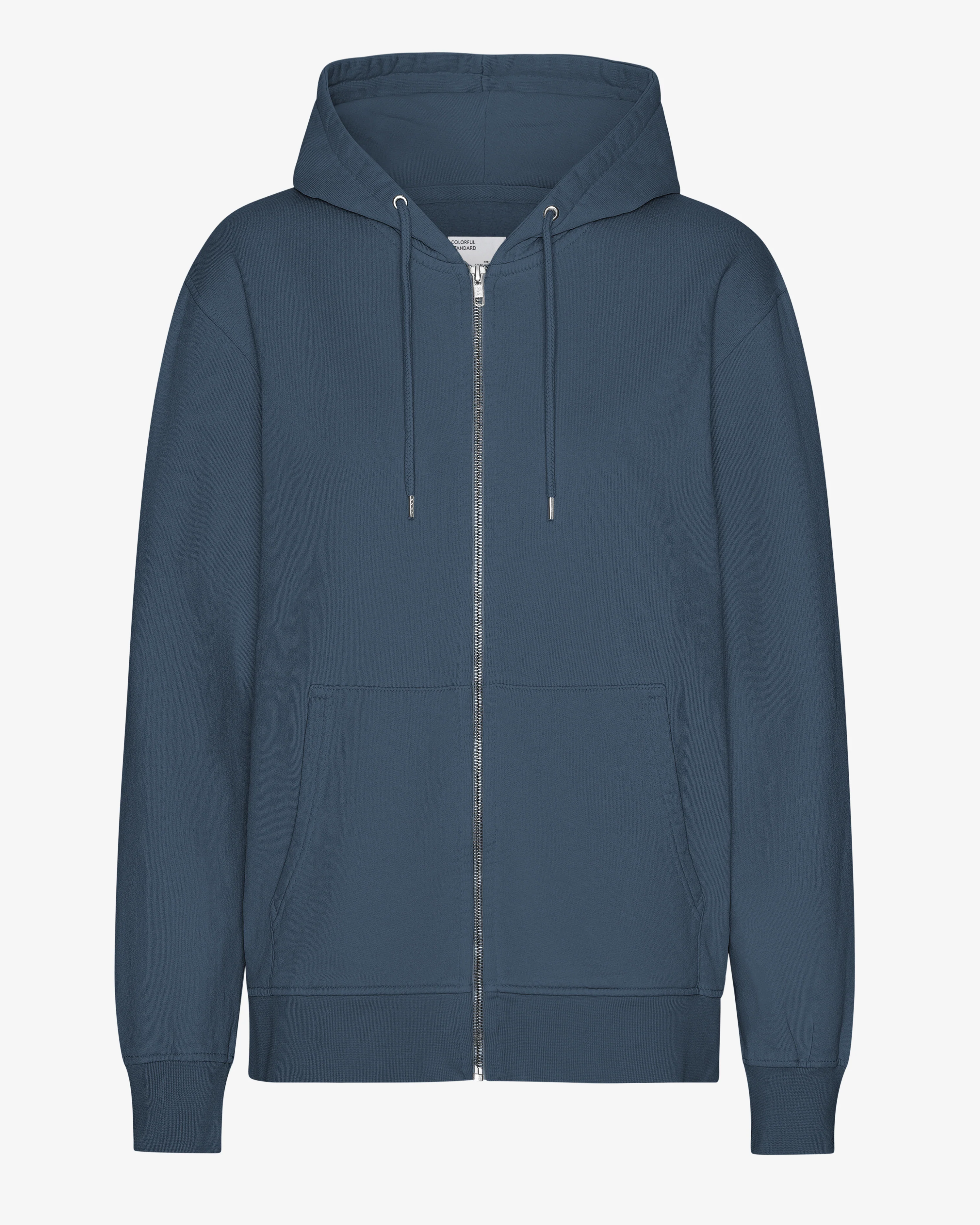 Classic Organic Zip Hood - Petrol Blue