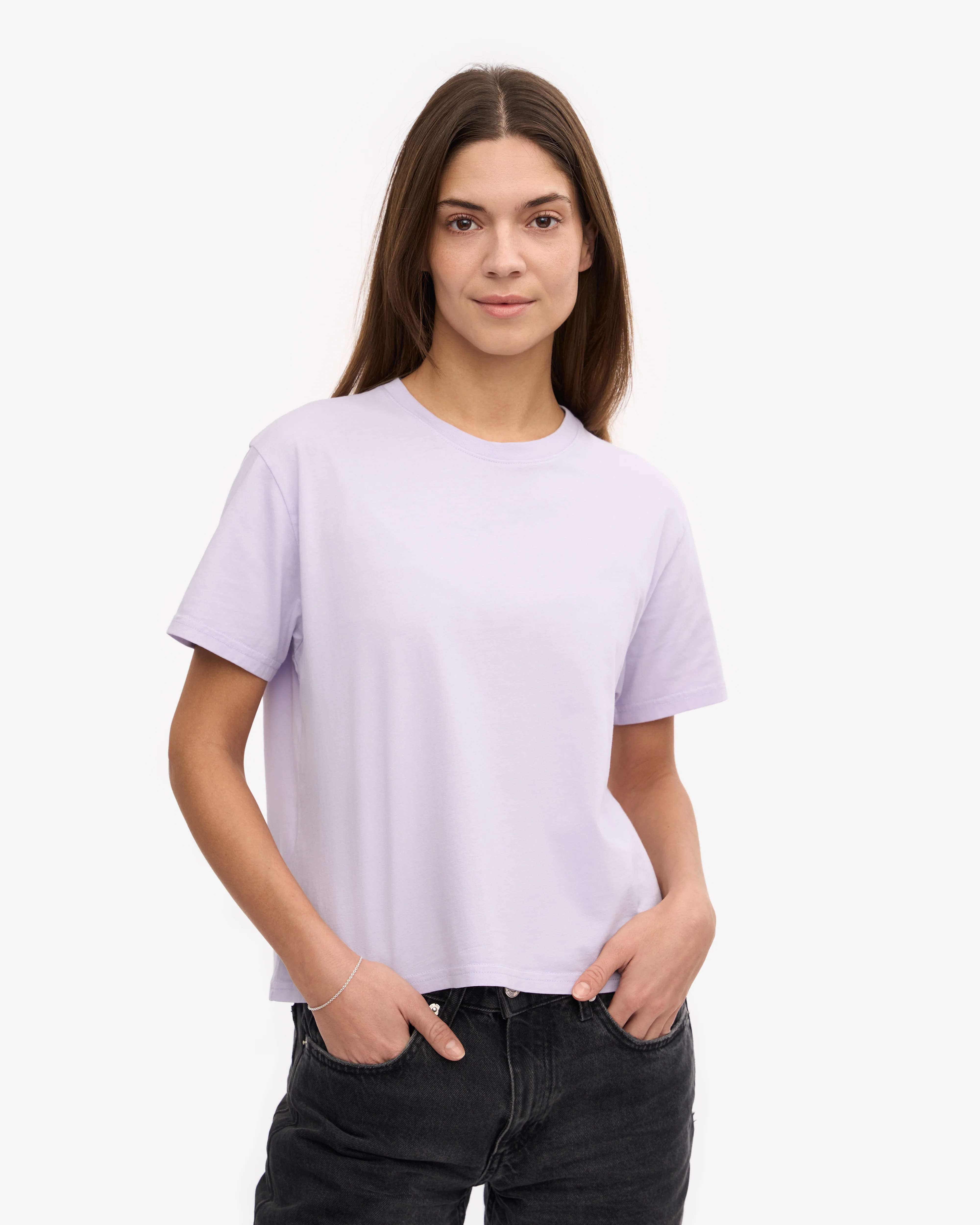 Organic Boxy Crop Tee - Soft Lavender