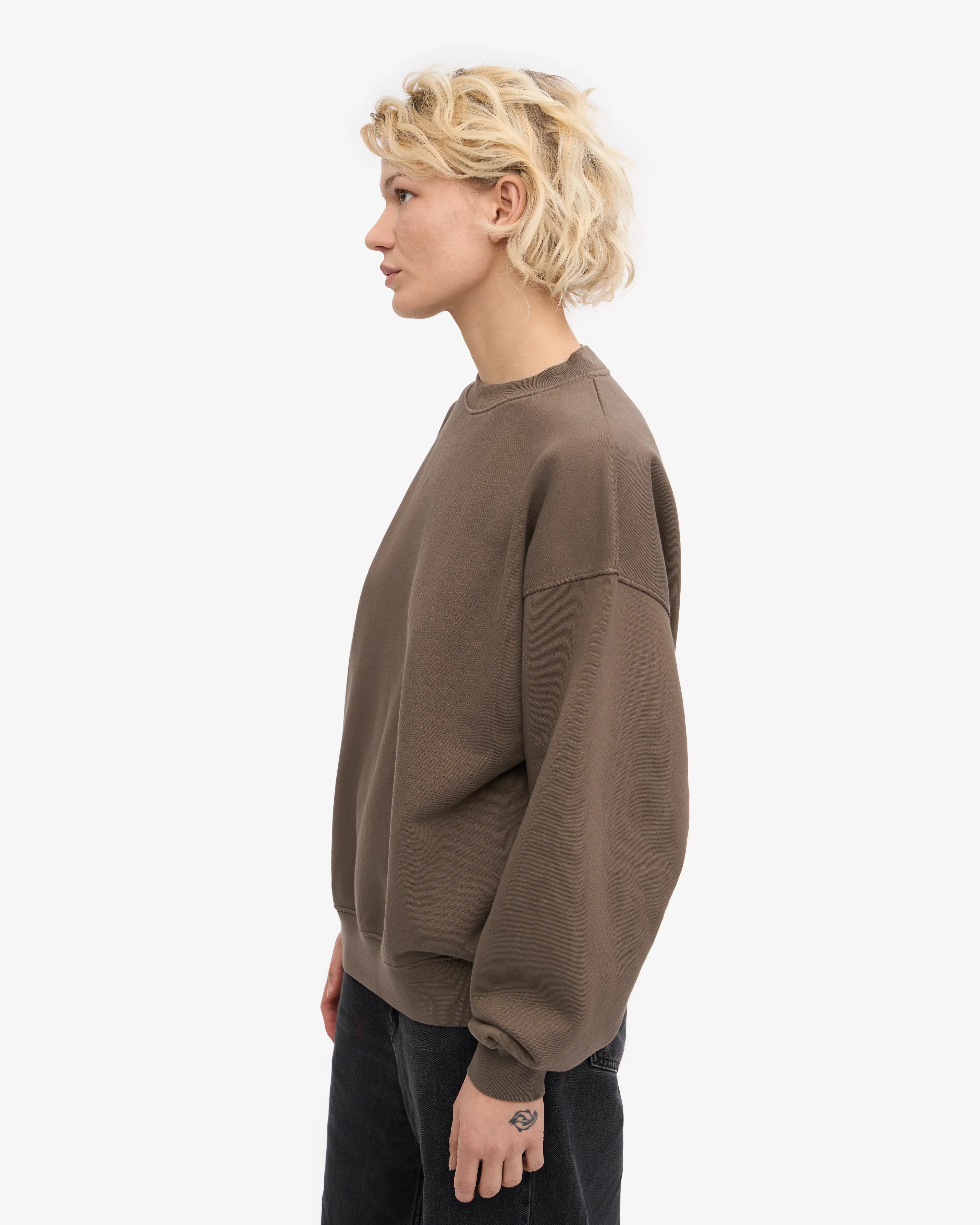 Organic Oversized Crew - Cedar Brown