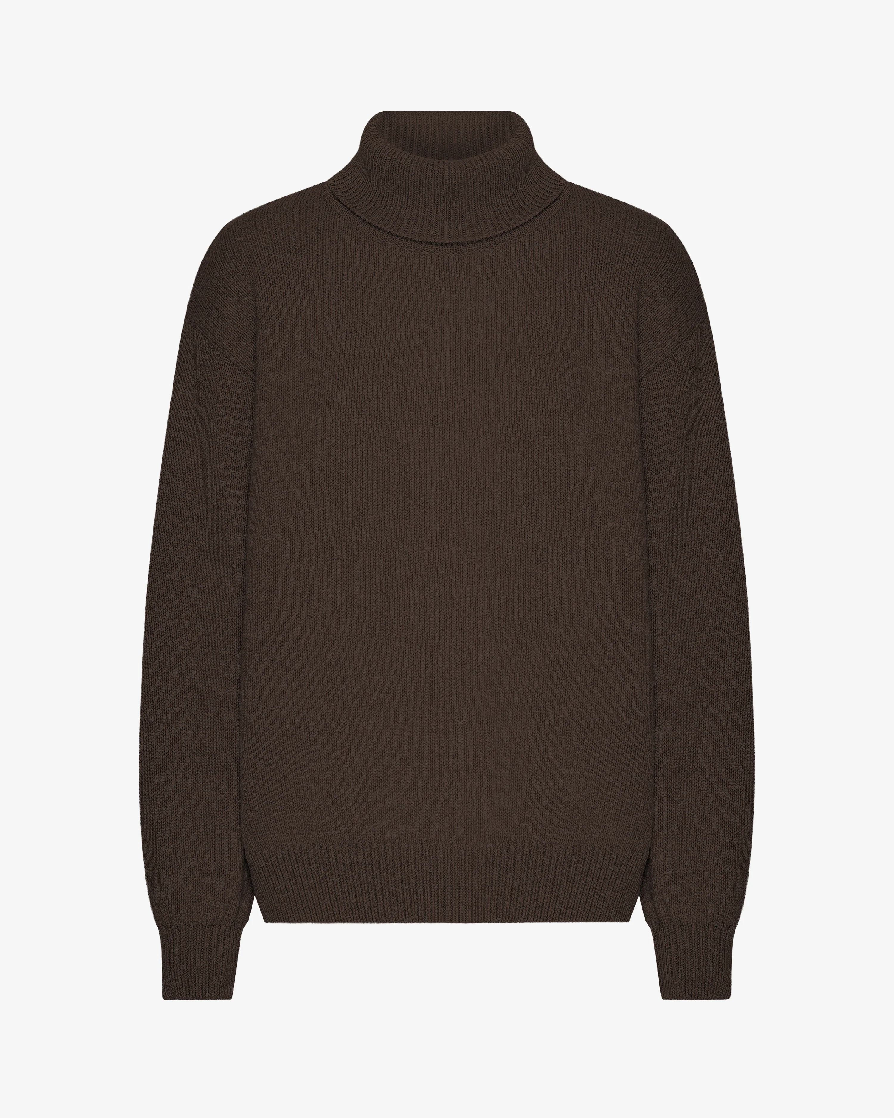 Merino Wool Turtleneck - Coffee Brown