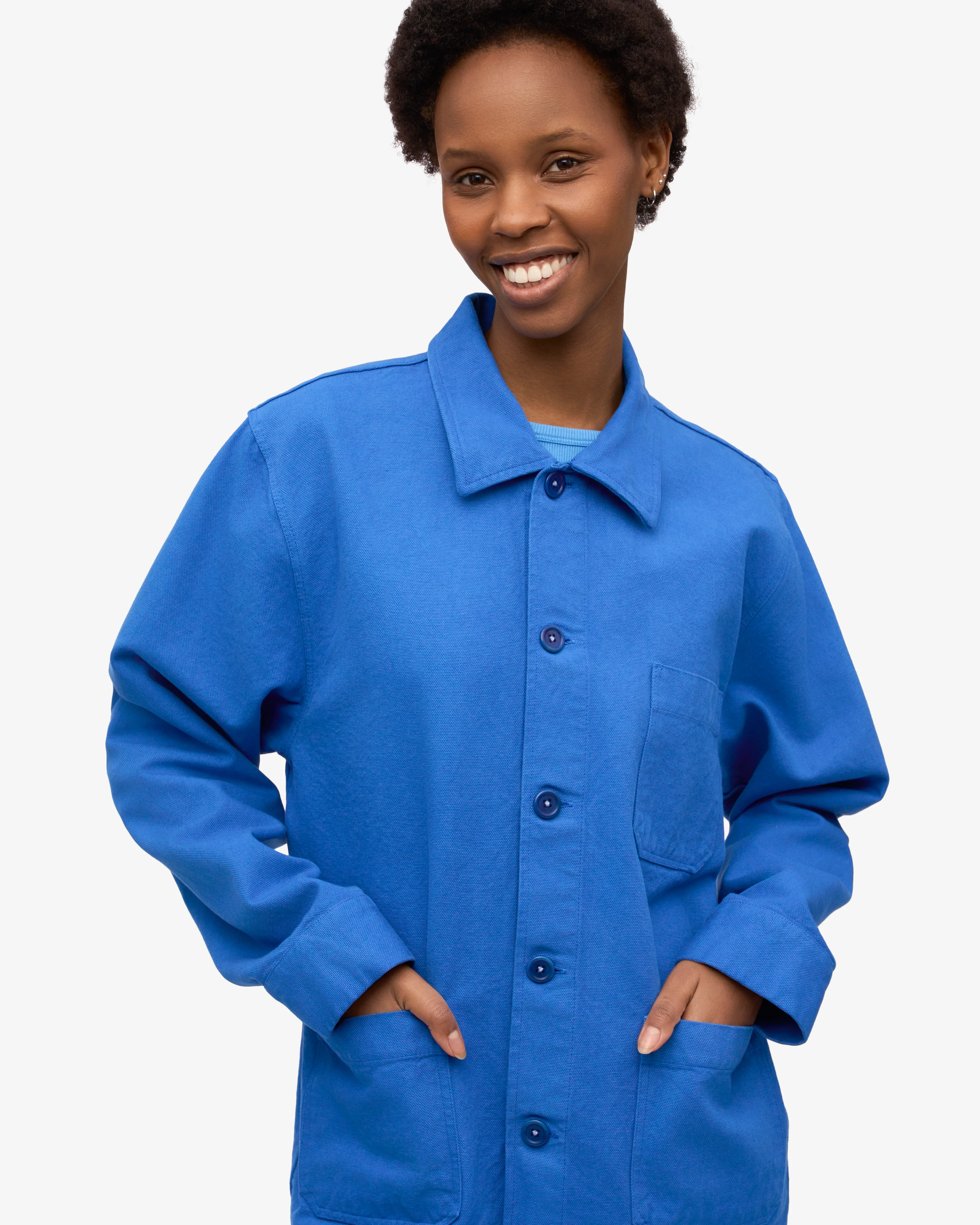 Organic Workwear Jacket - Pacific Blue