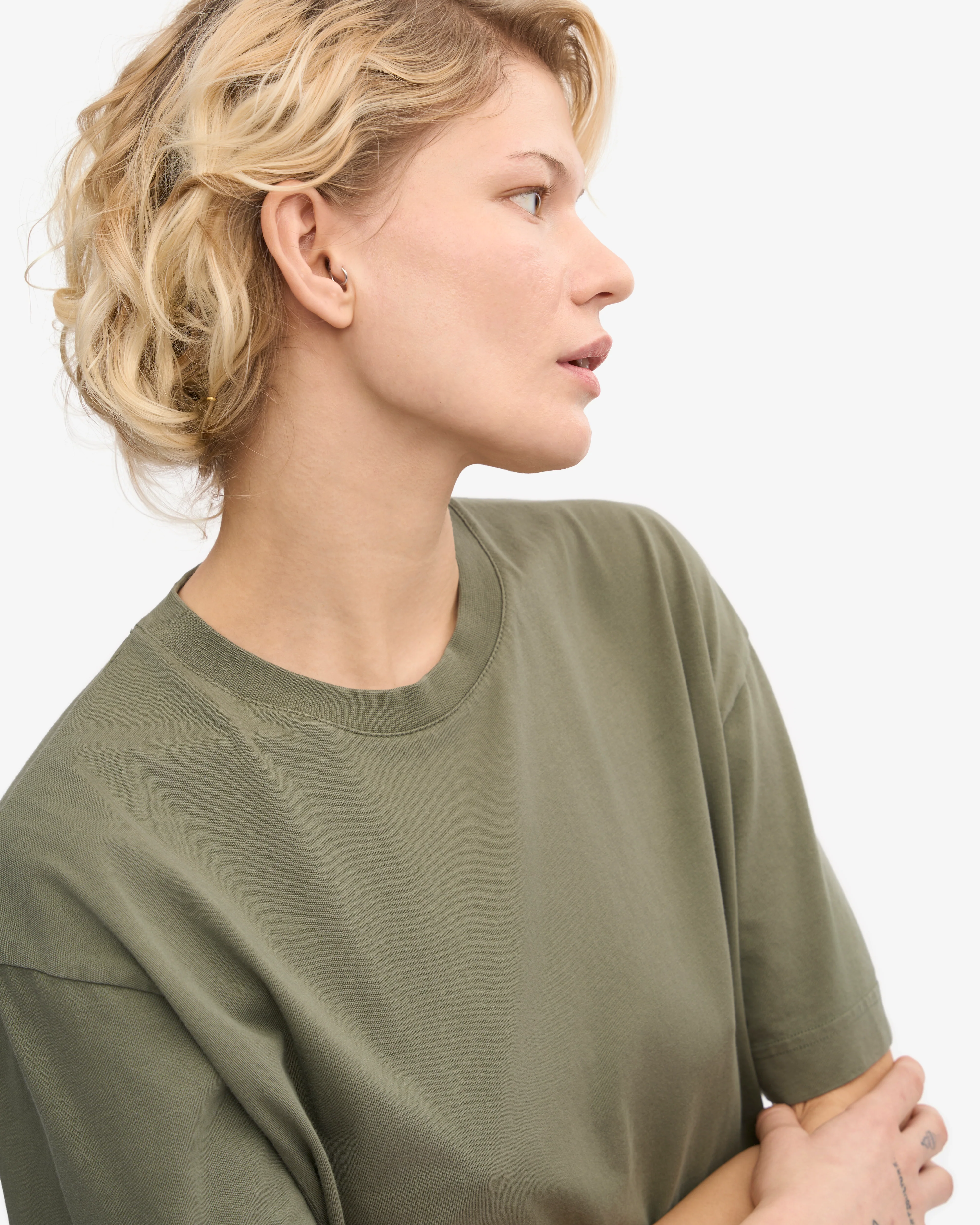 Oversized Organic T-Shirt - Dusty Olive