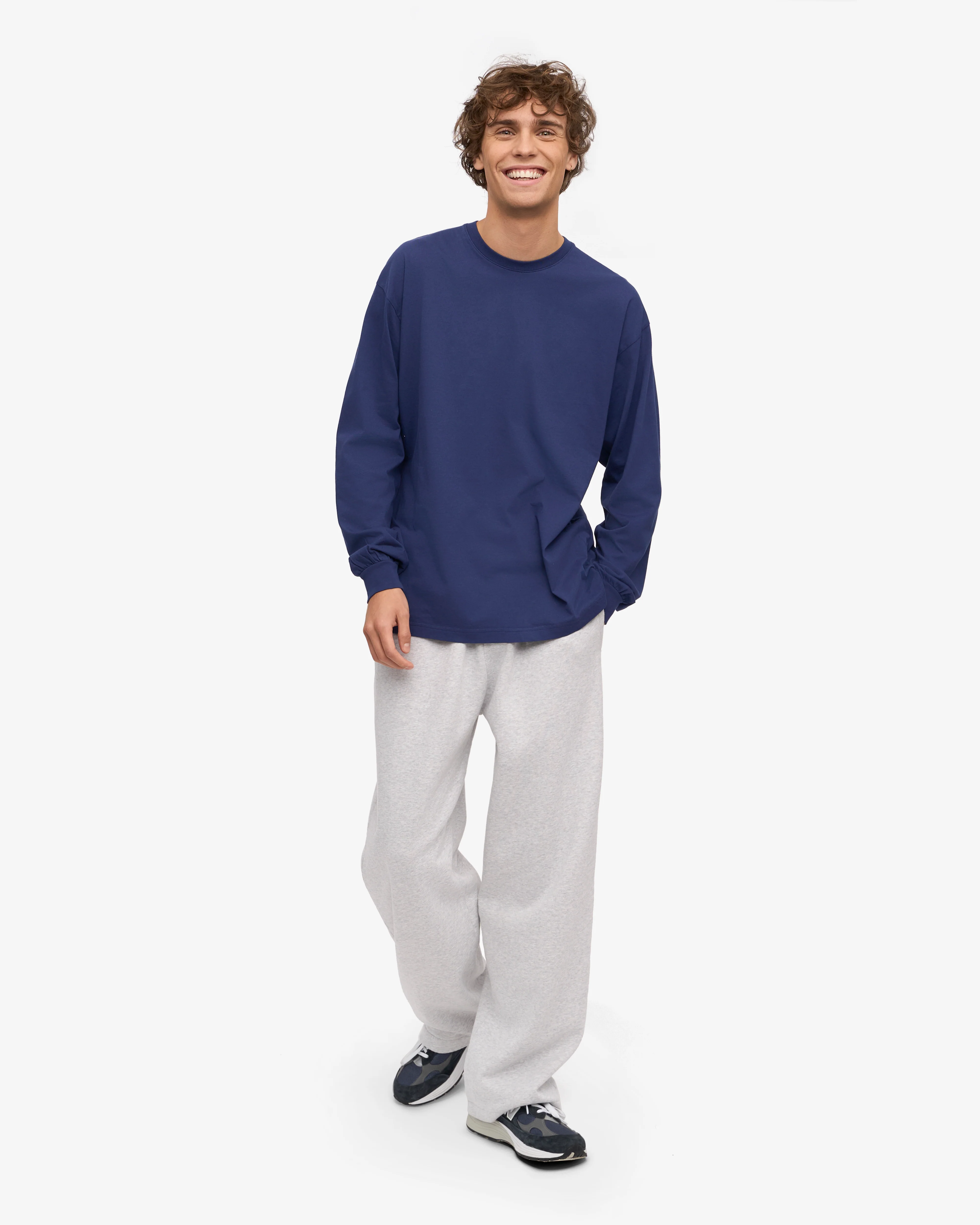 Oversized Organic LS T-Shirt - Marine Blue