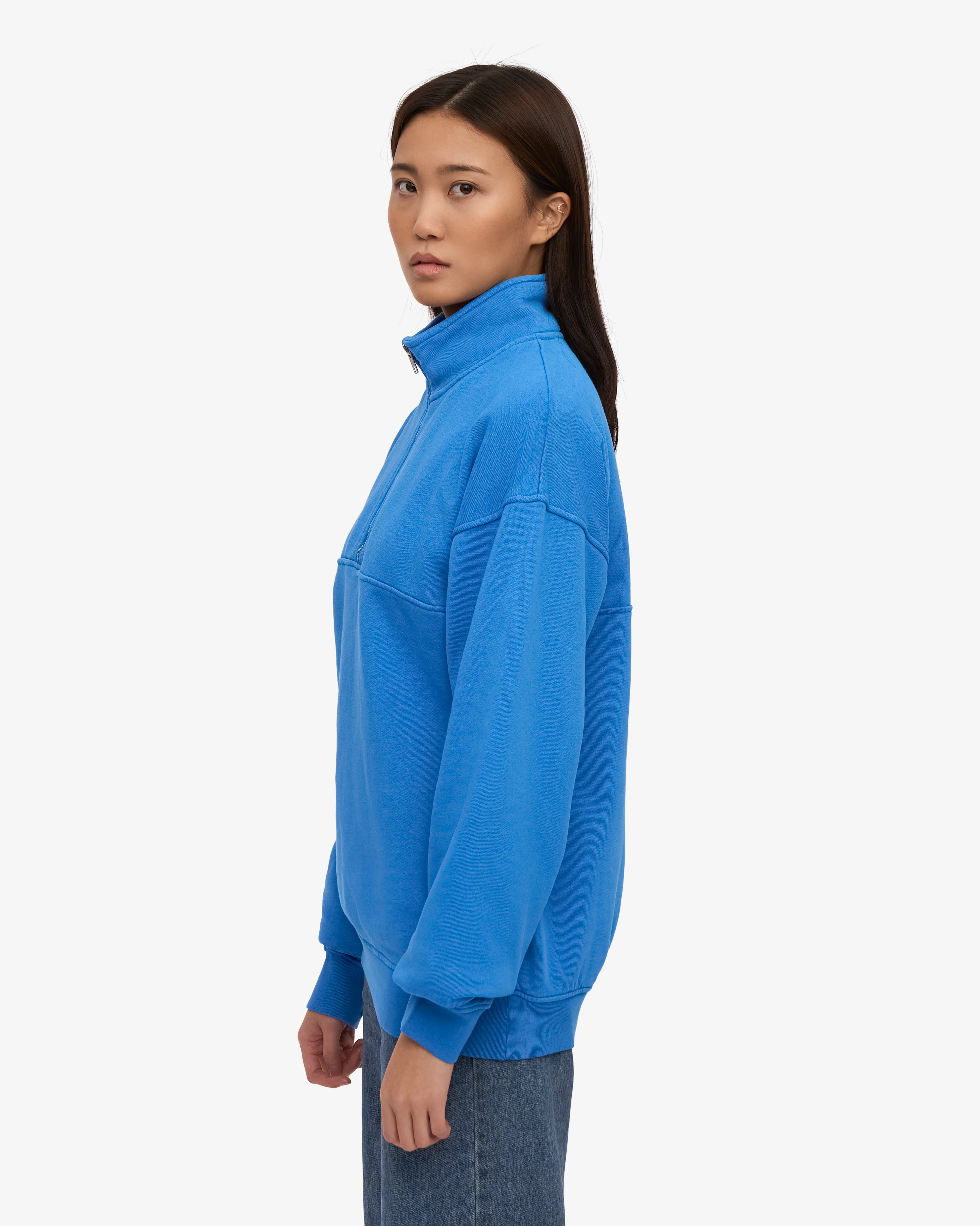 Organic Quarter Zip - Pacific Blue