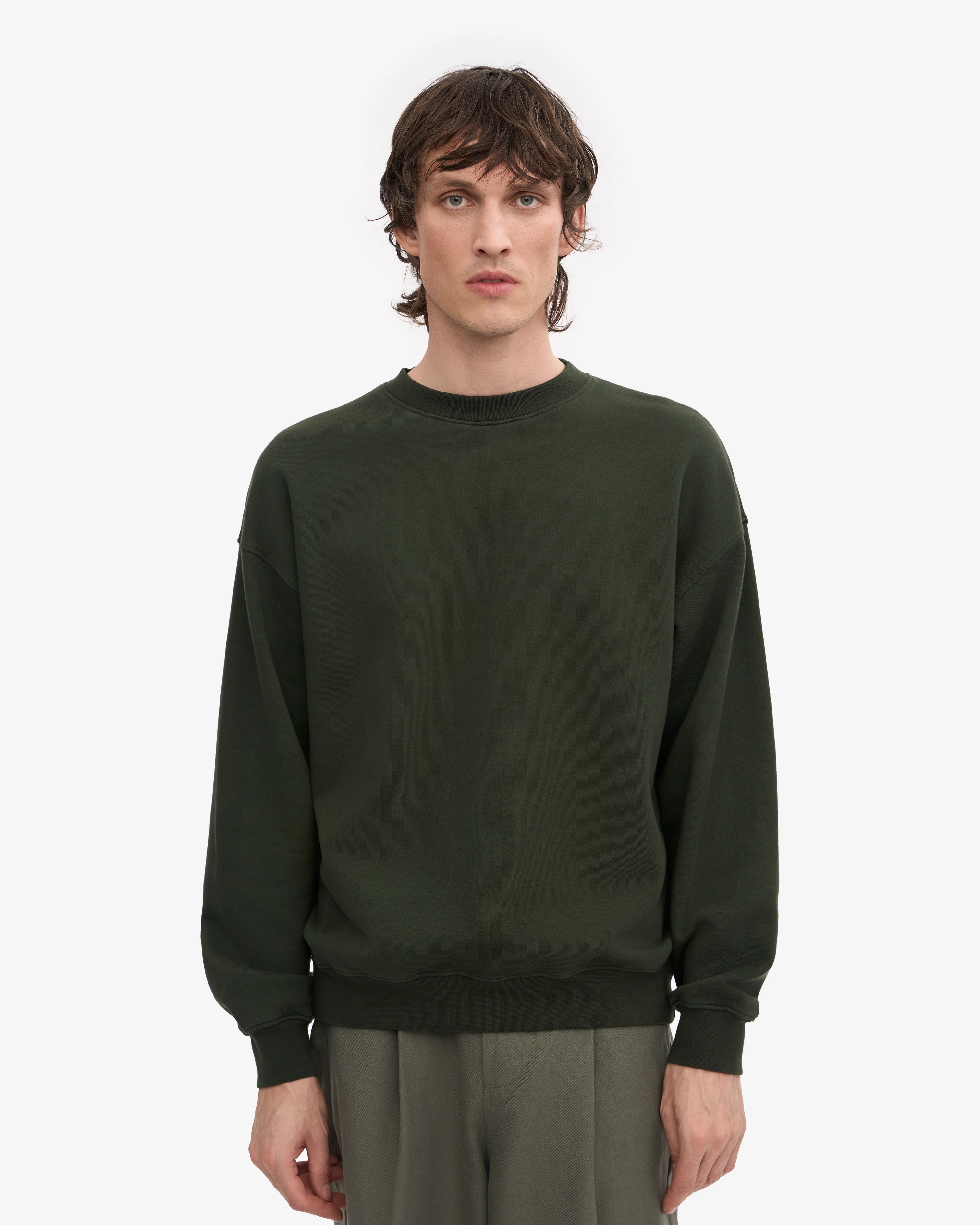 Organic Oversized Crew - Hunter Green