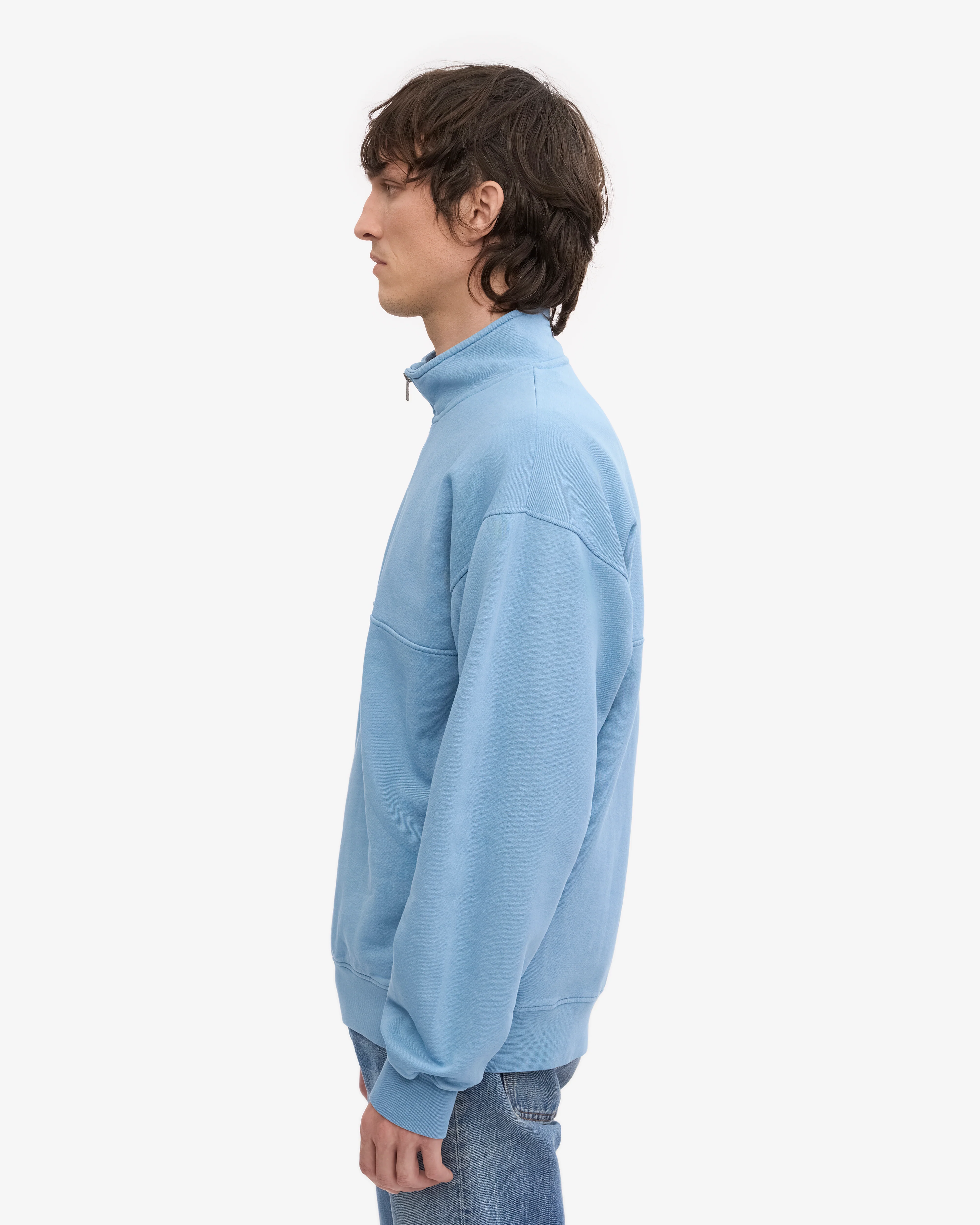 Organic Quarter Zip - Seaside Blue