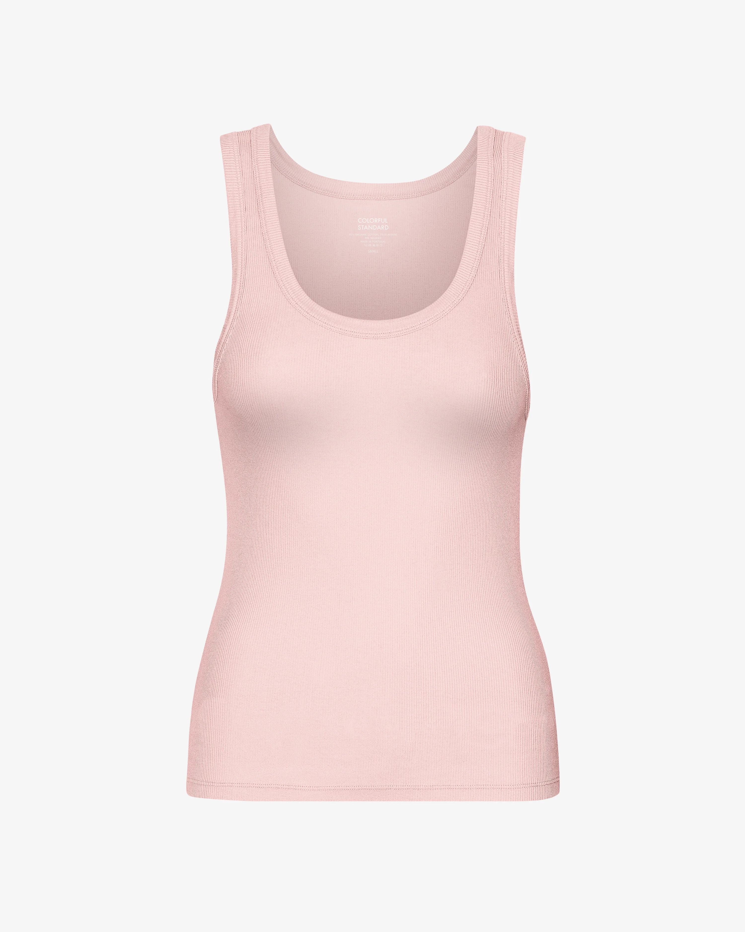 Women Organic Rib Tank Top - Faded Pink