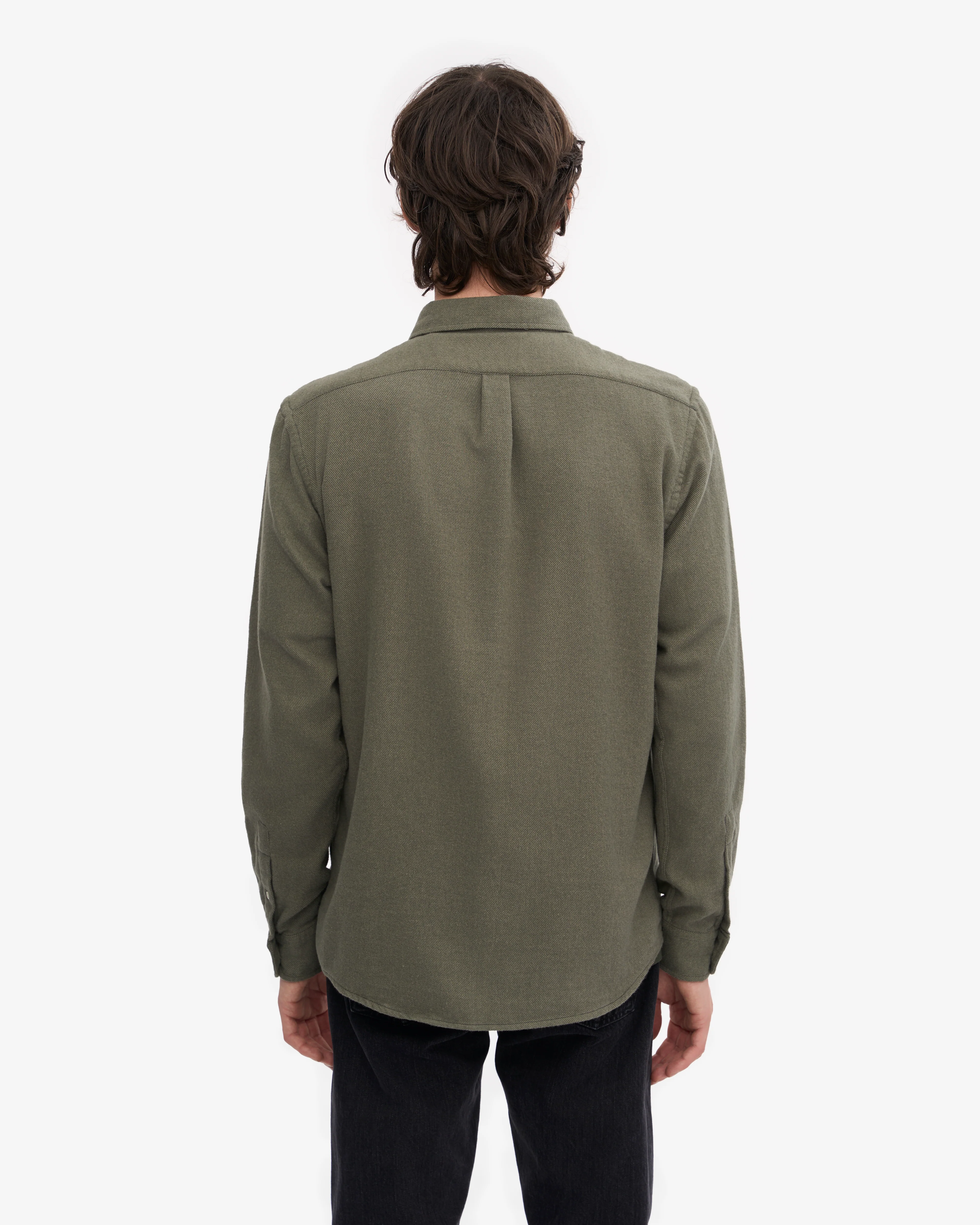 Organic Flannel Shirt - Dusty Olive