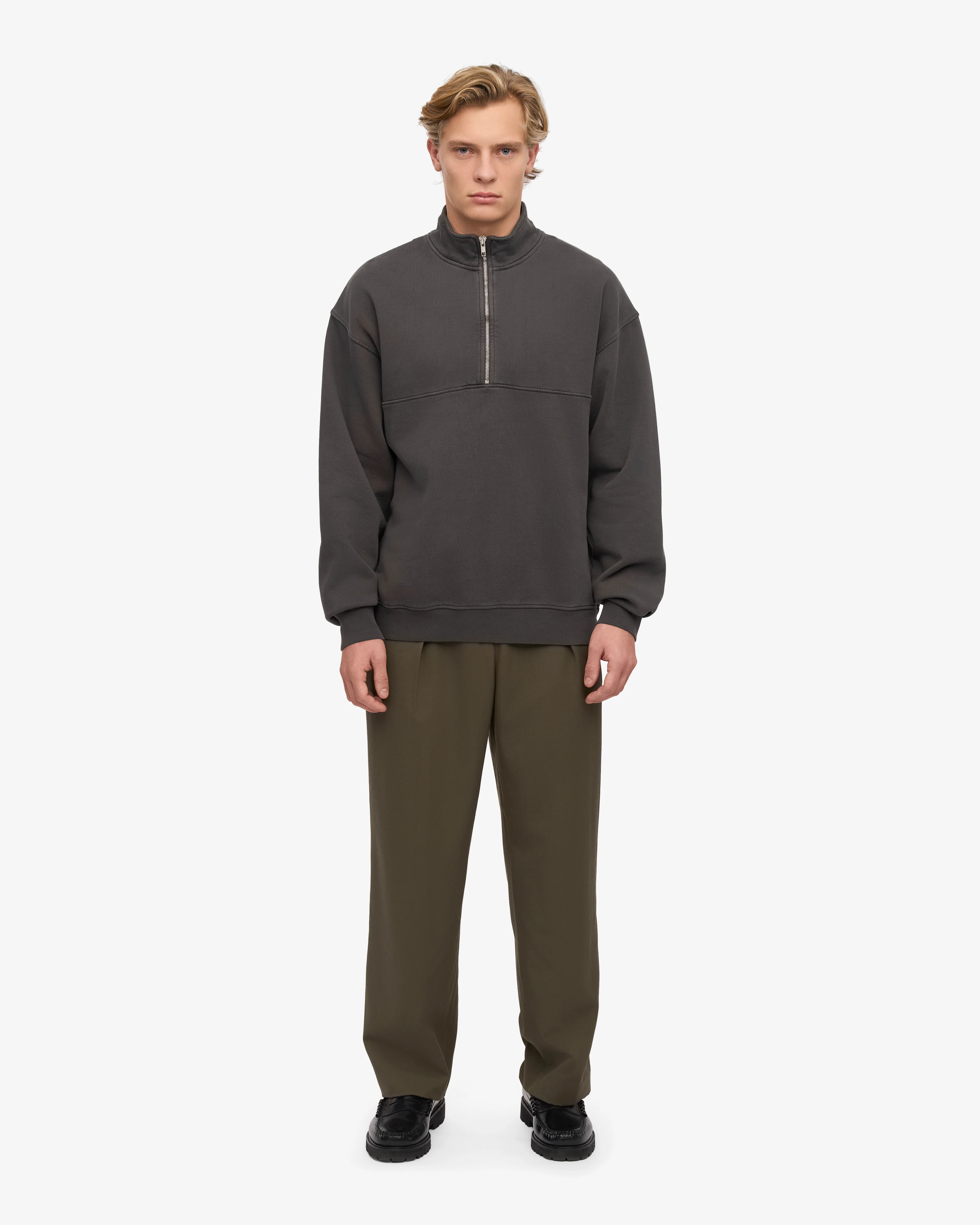 Organic Quarter Zip - Lava Grey