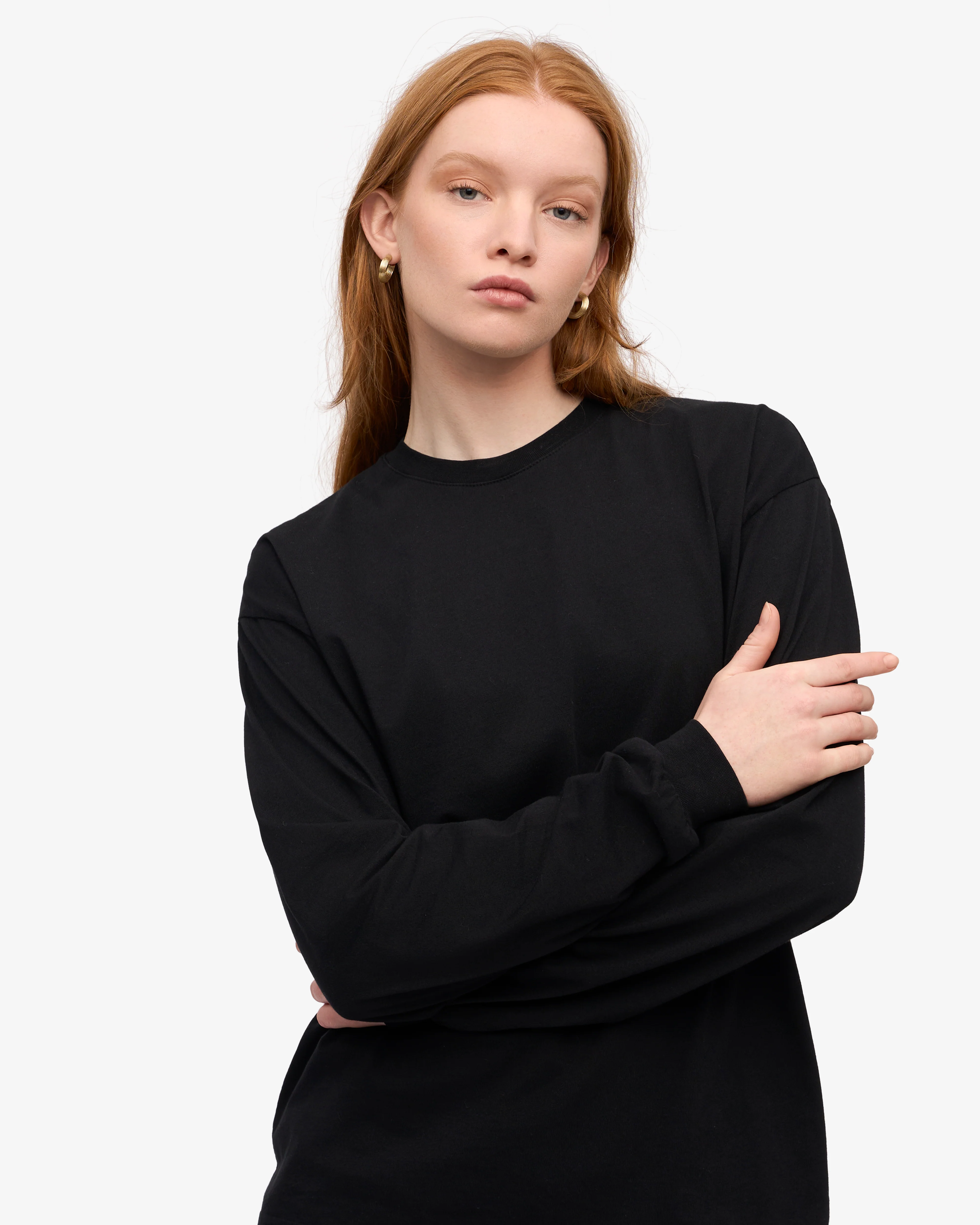 Oversized Organic LS T-Shirt - Deep Black