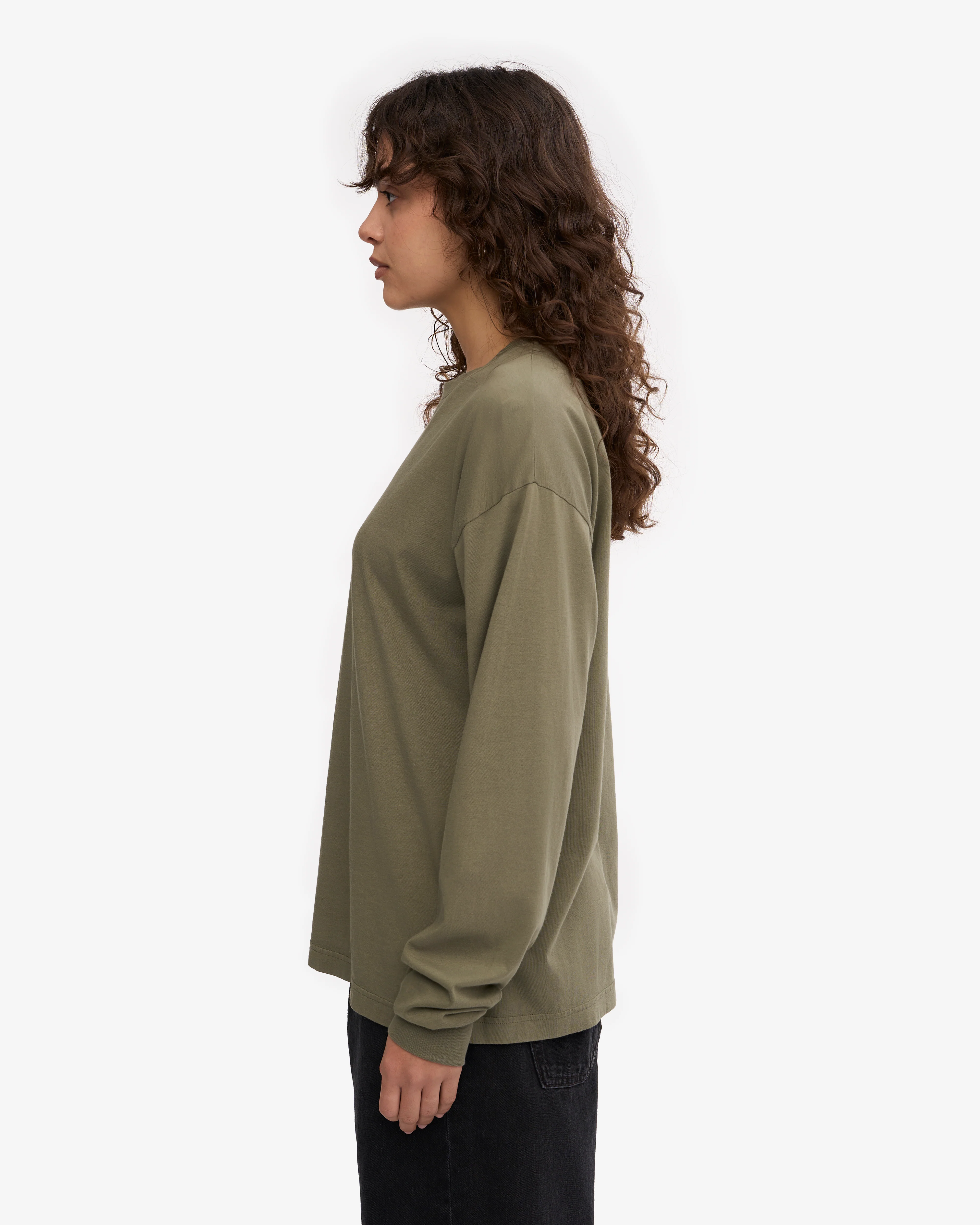 Oversized Organic LS T-Shirt - Dusty Olive