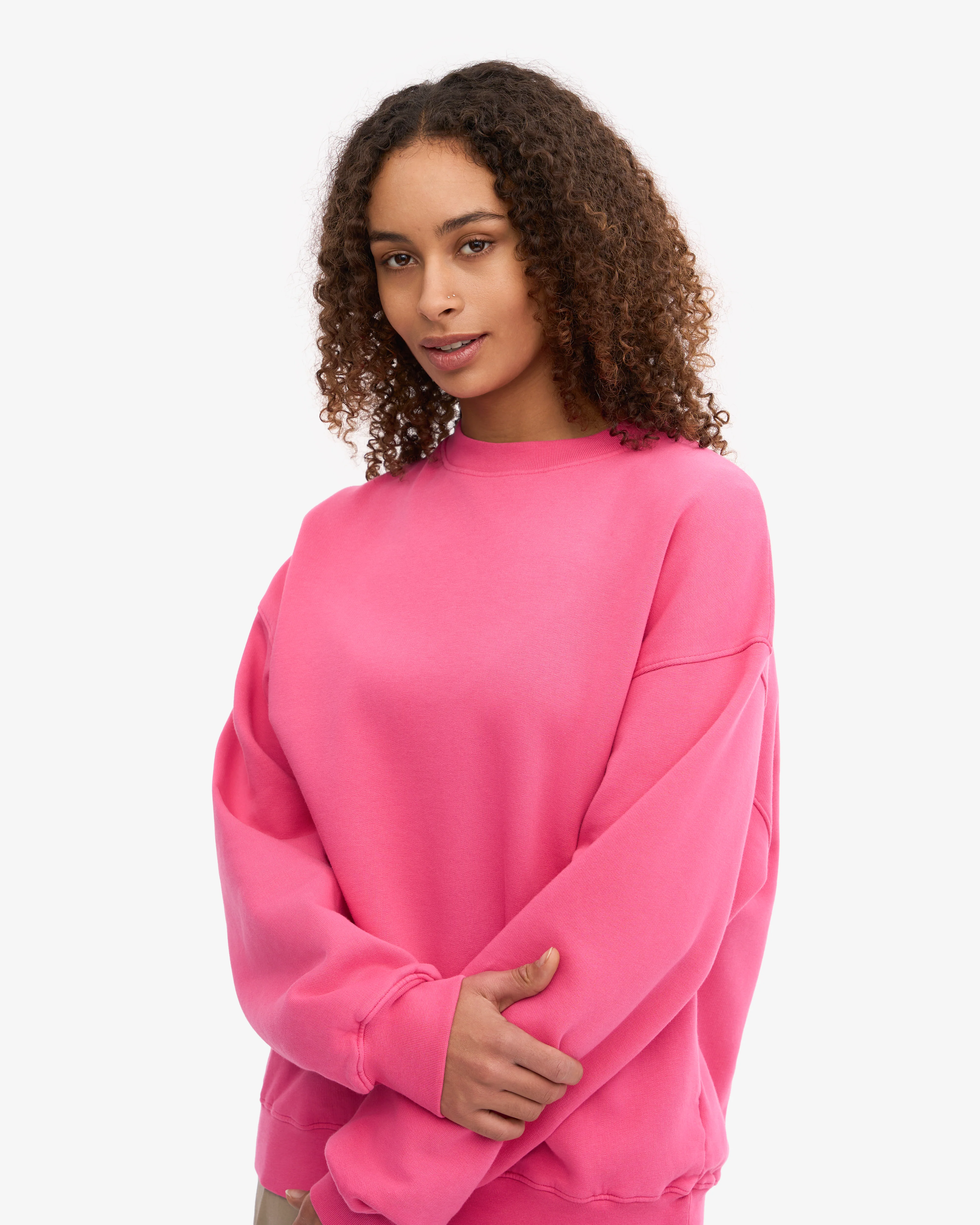 Organic Oversized Crew - Bubblegum Pink