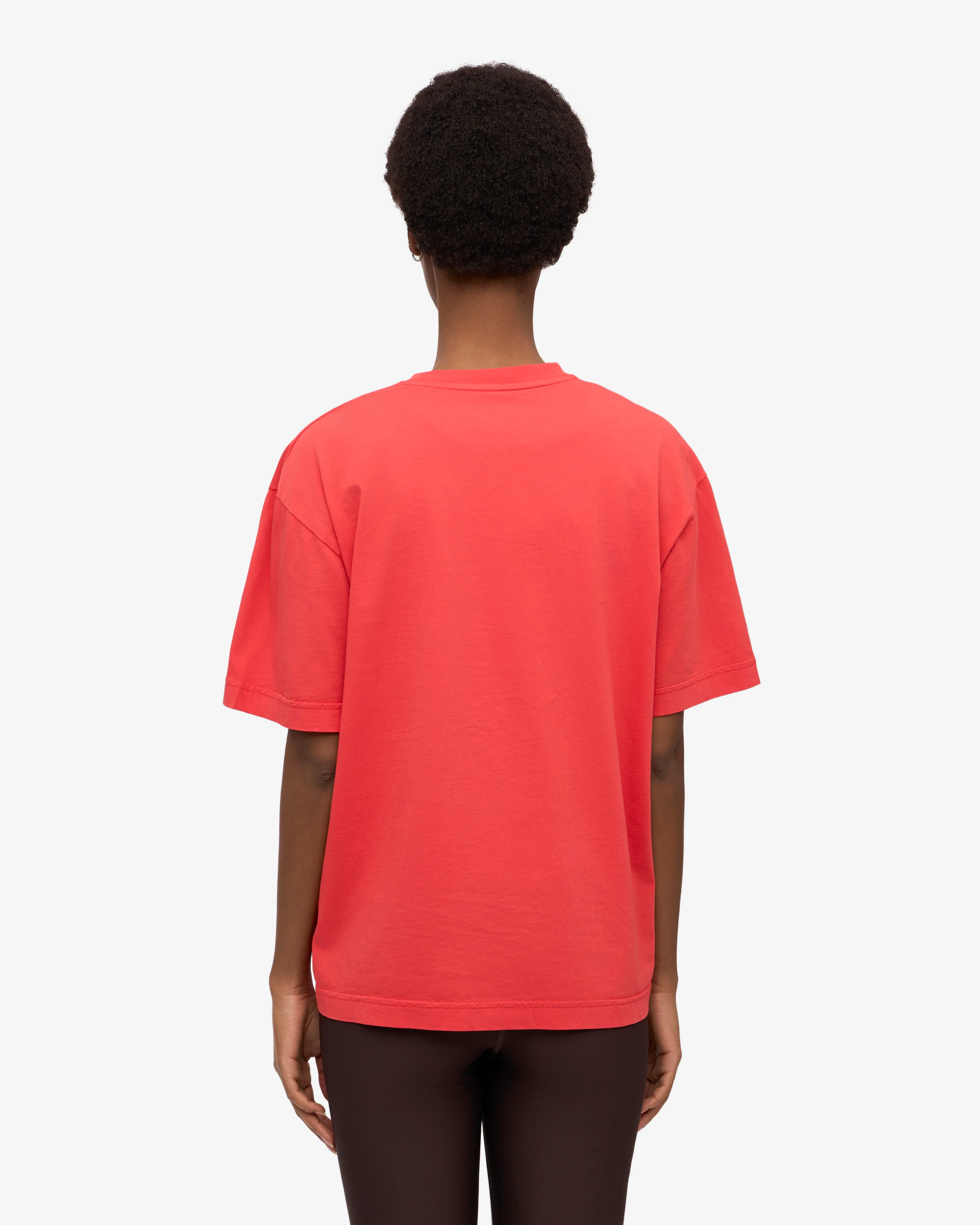 Oversized Organic T-Shirt - Red Tangerine
