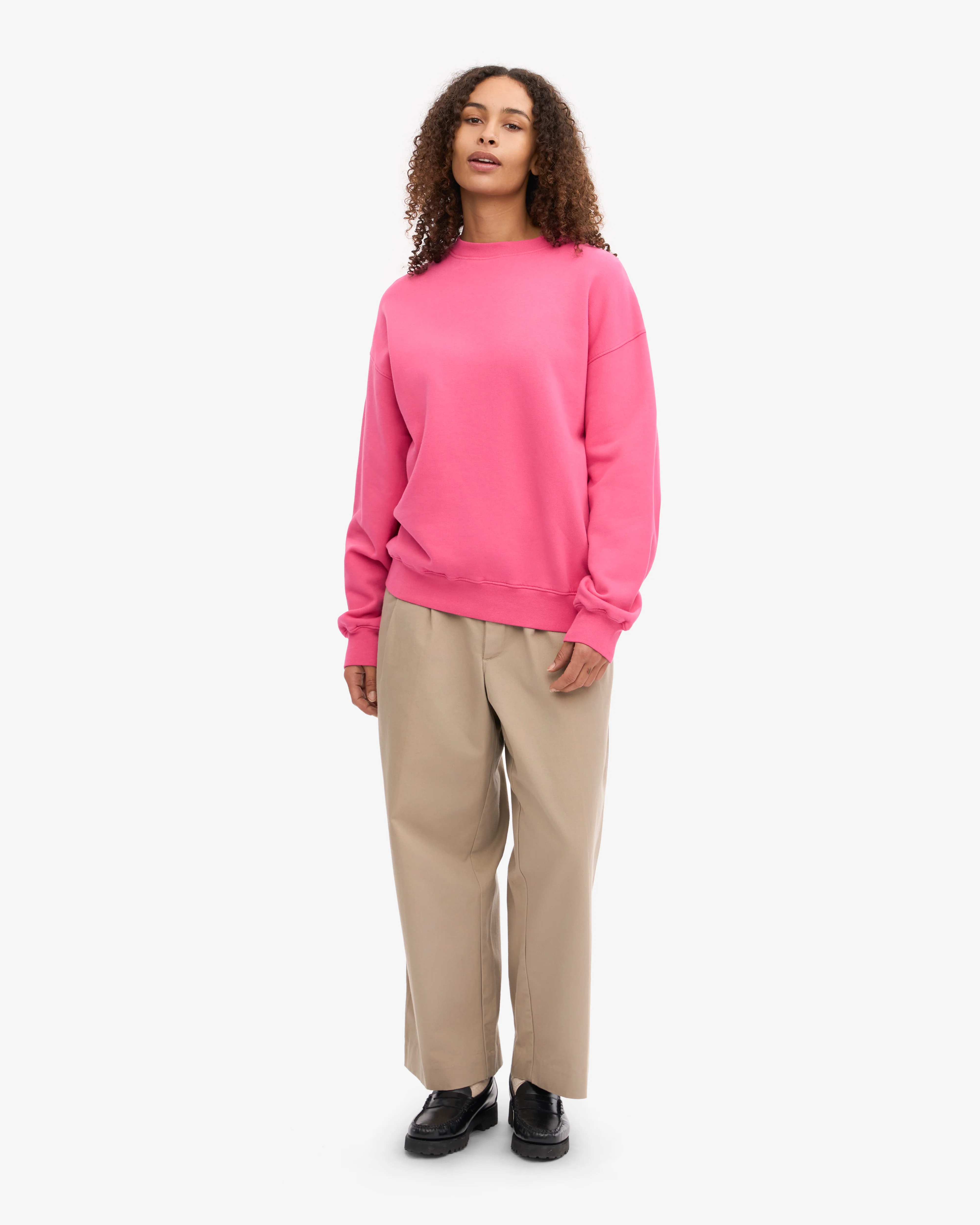 Organic Oversized Crew - Bubblegum Pink