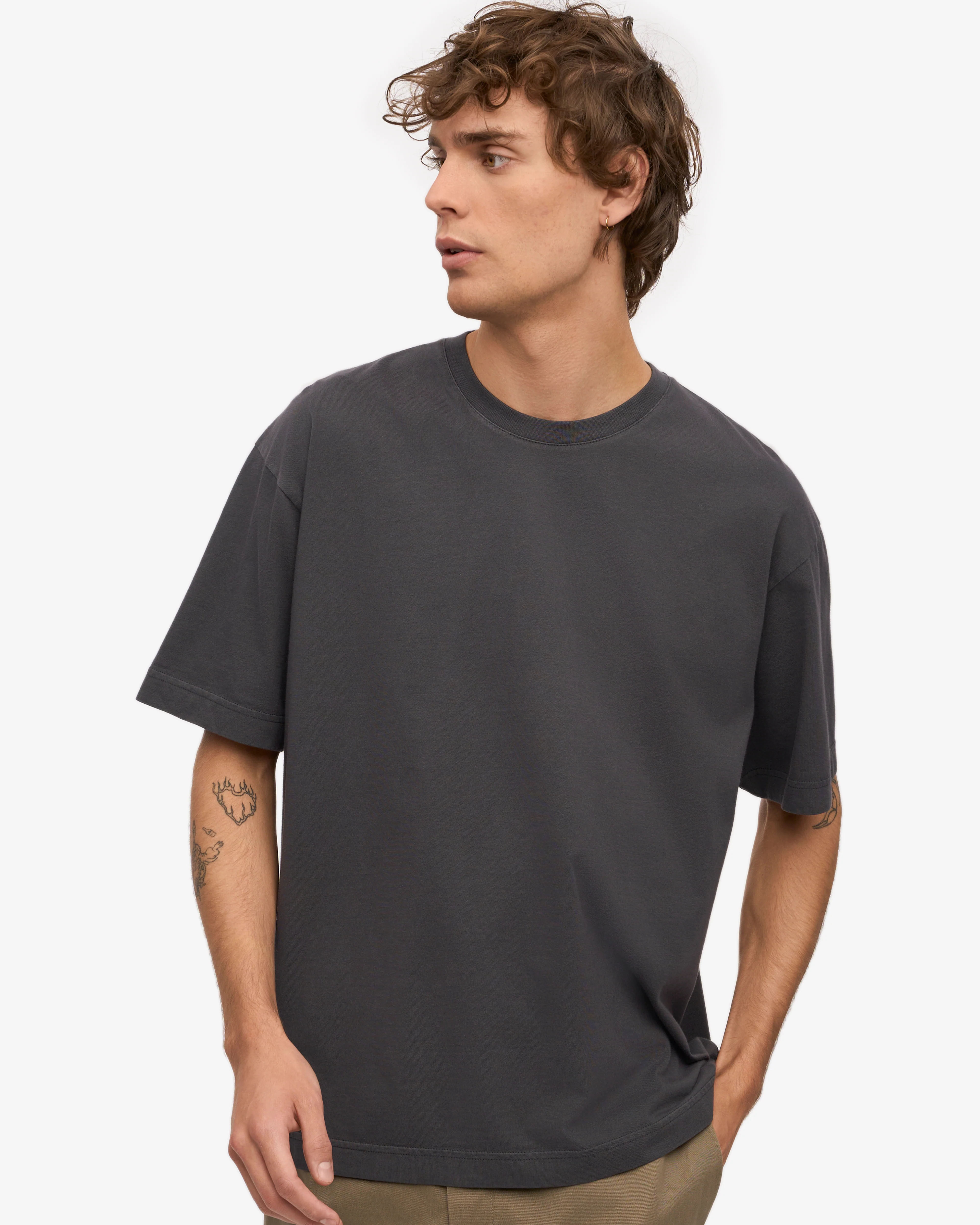 Oversized Organic T-Shirt - Lava Grey