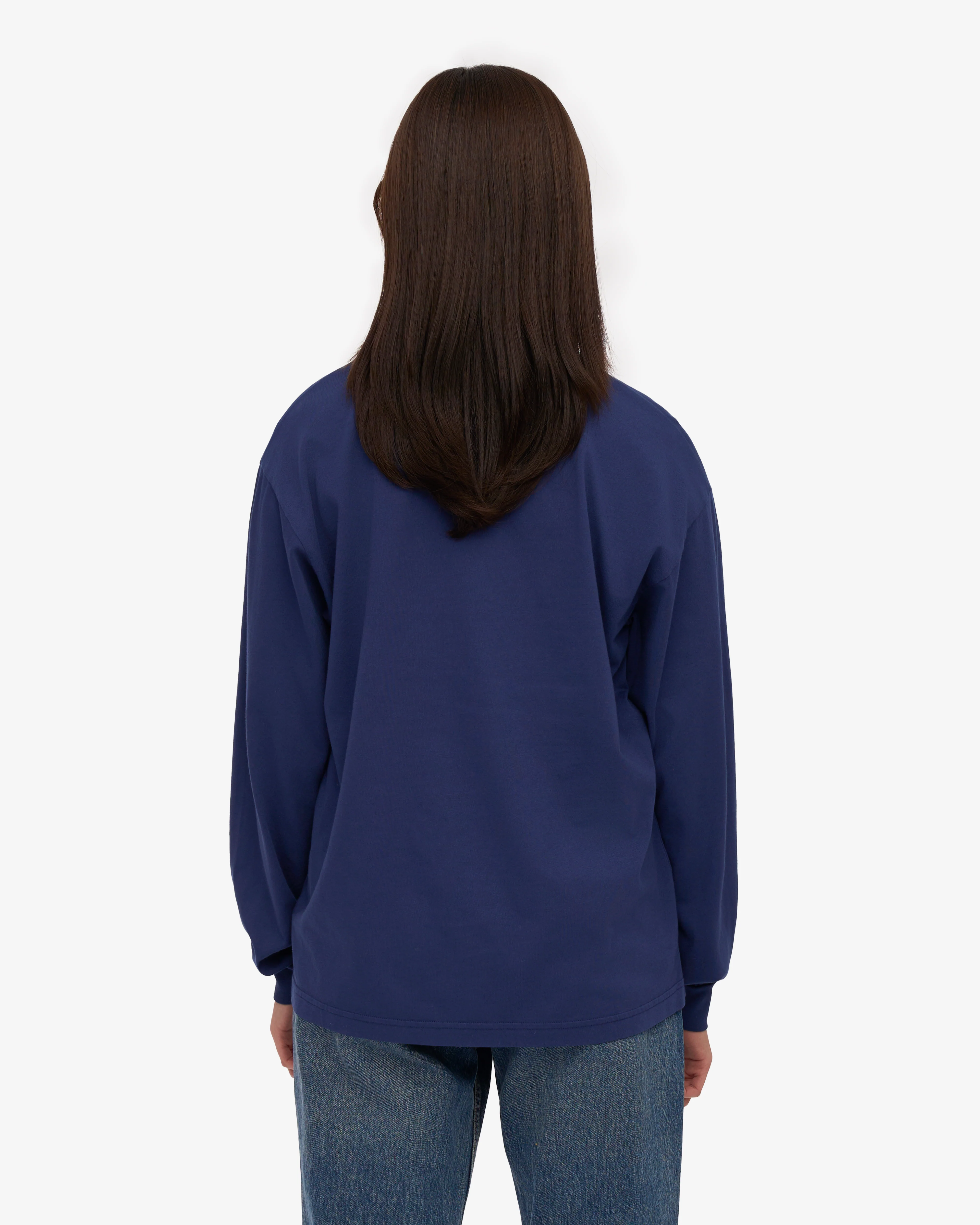 Oversized Organic LS T-Shirt - Marine Blue