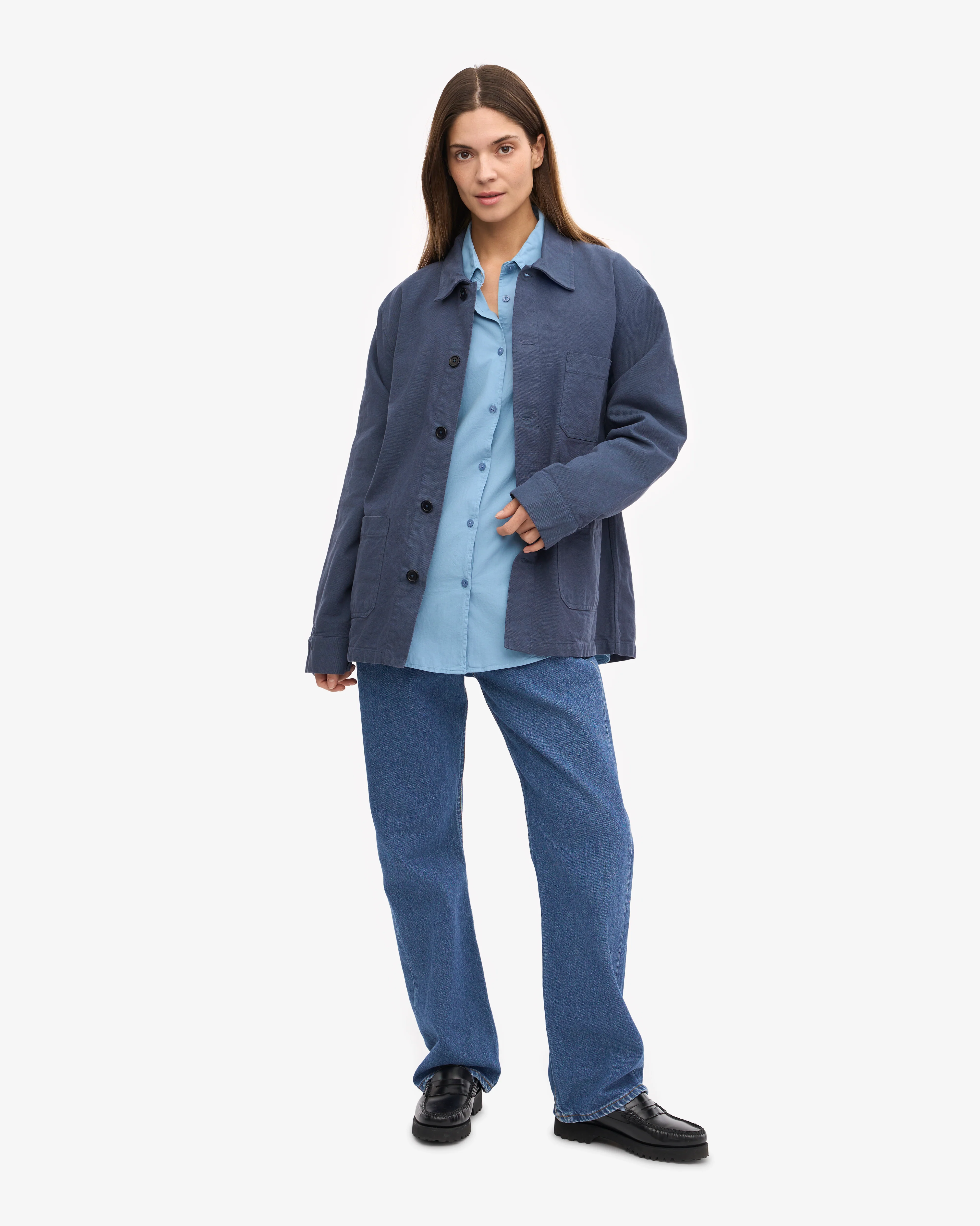 Organic Workwear Jacket - Petrol Blue
