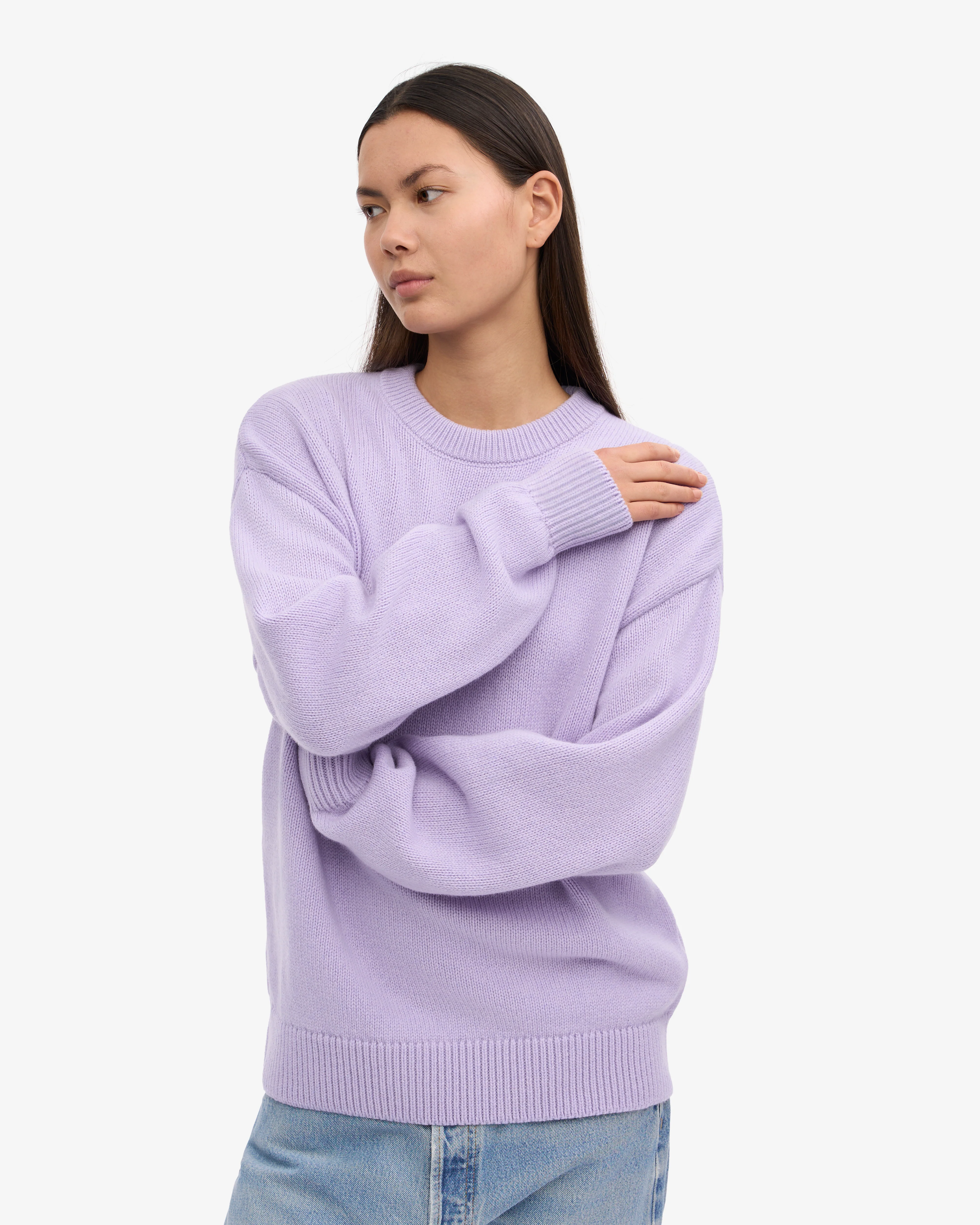 Oversized Merino Wool Crew - Soft Lavender