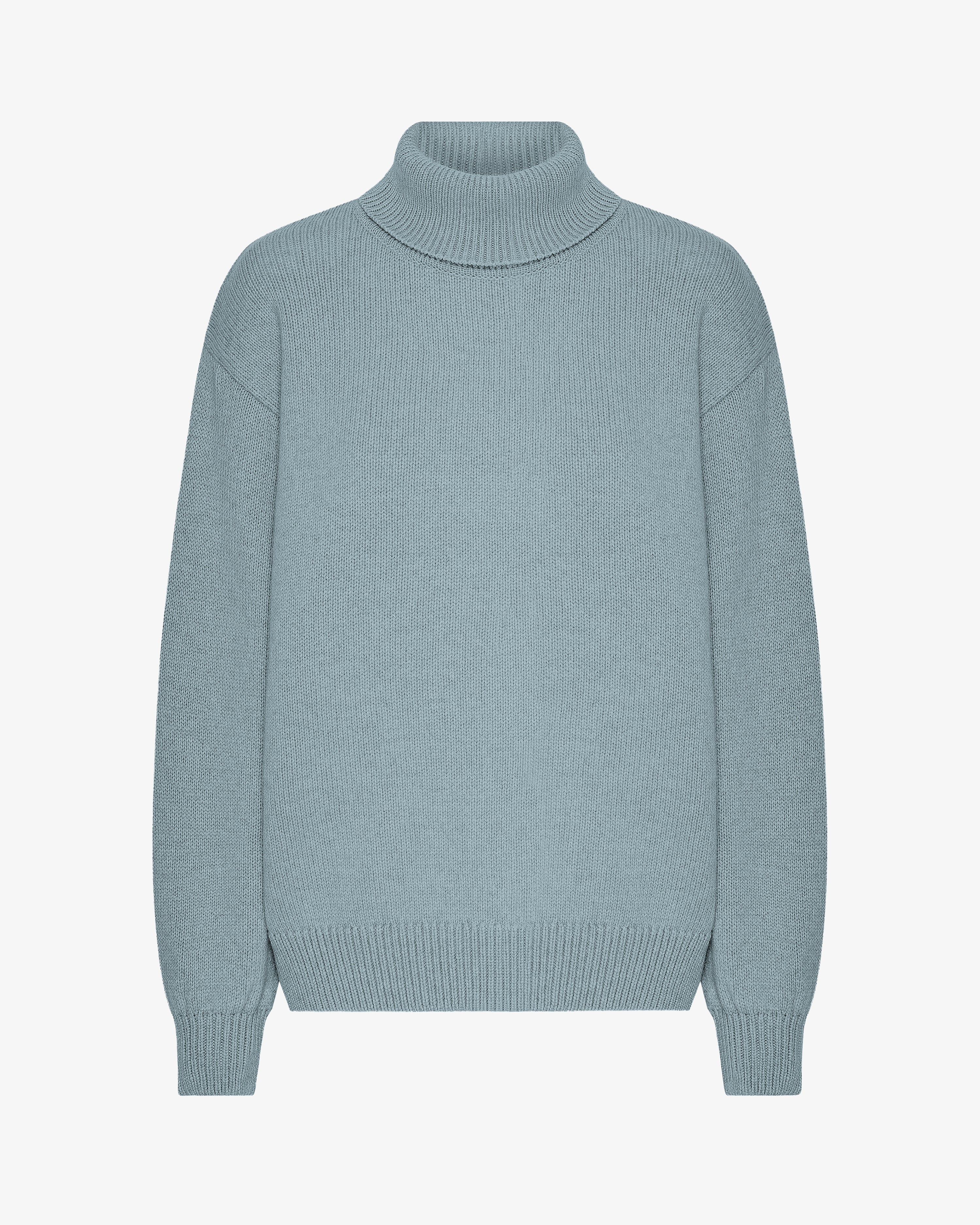 Merino Wool Turtleneck - Stone Blue