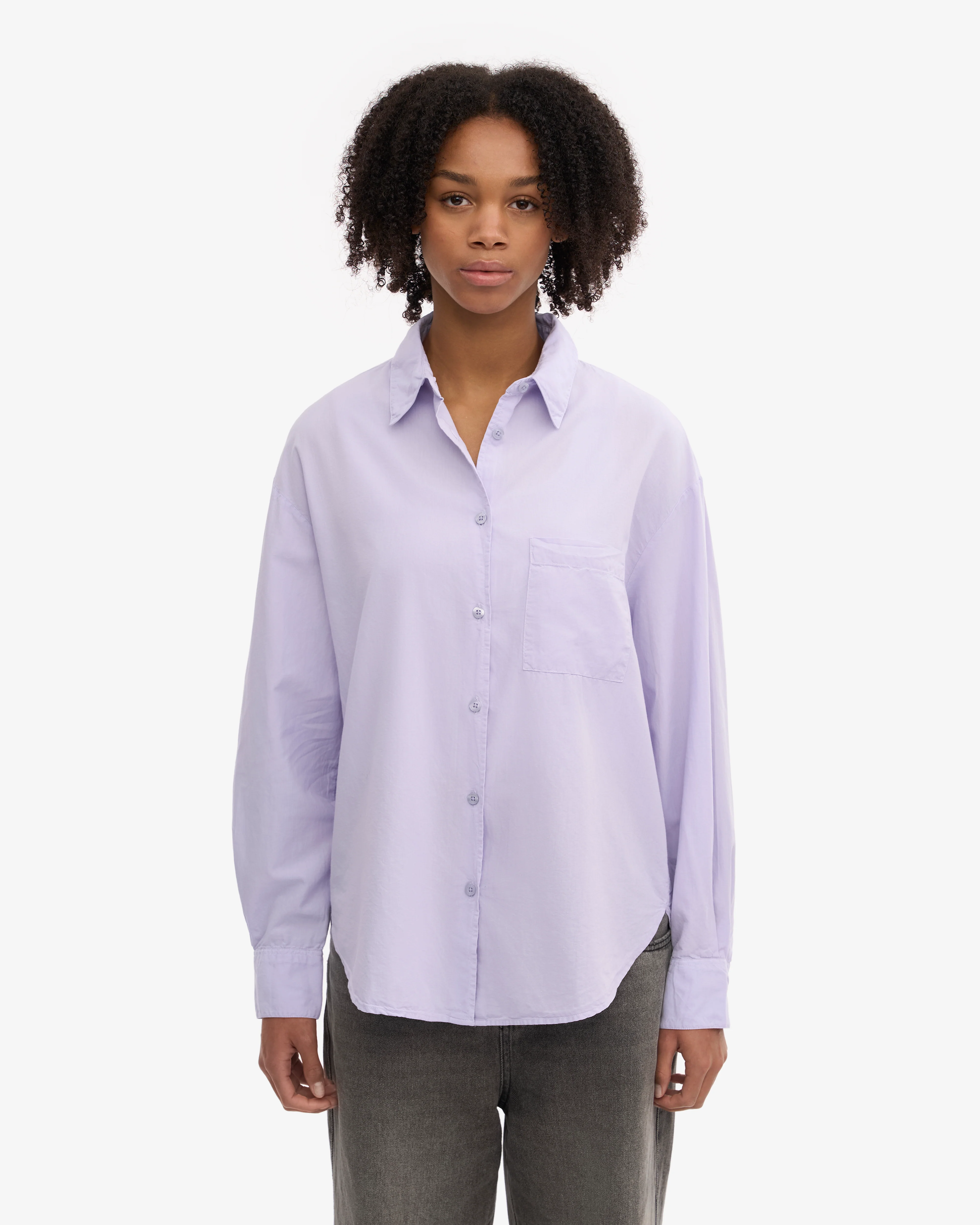 Organic Oversized Shirt - Soft Lavender