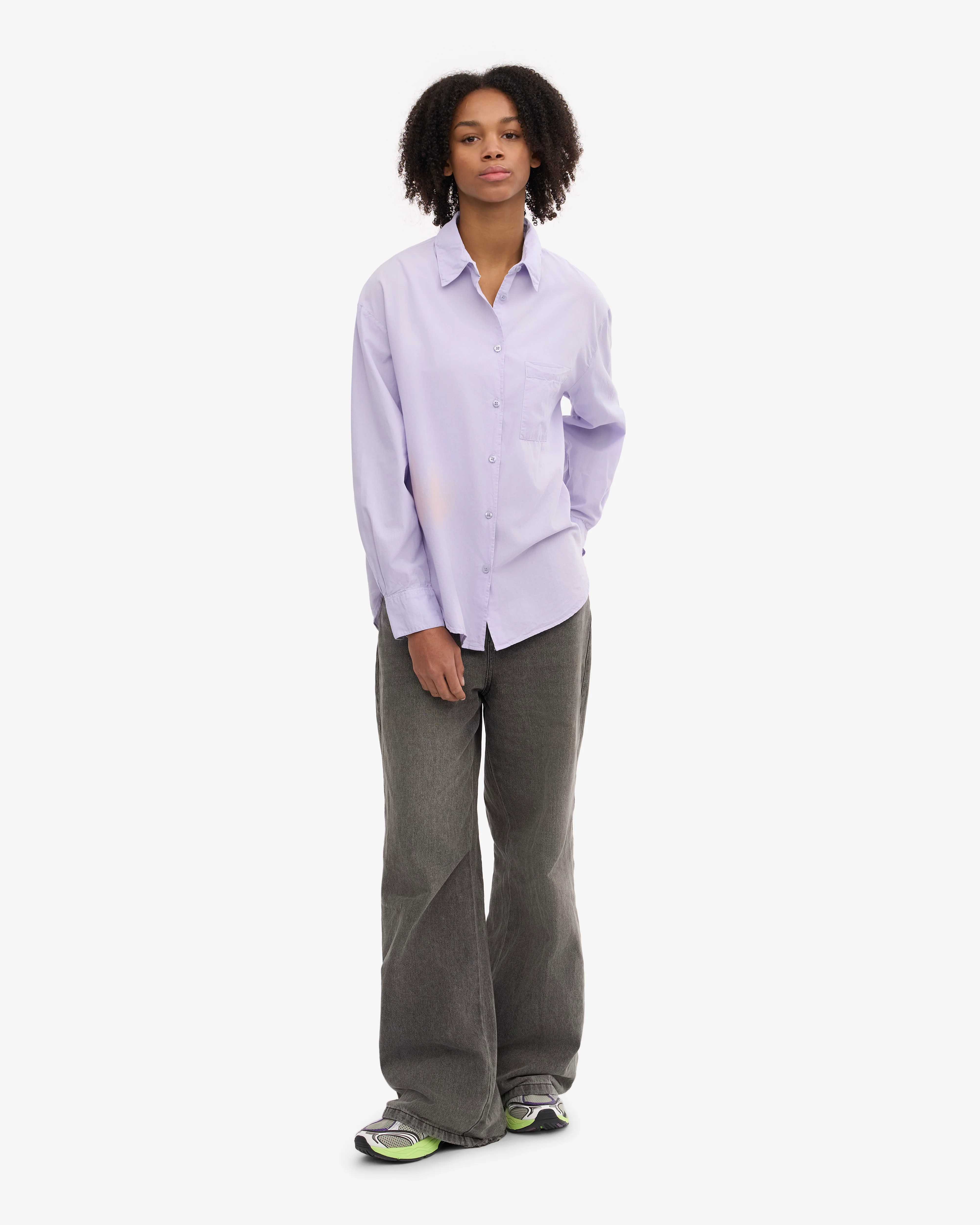 Organic Oversized Shirt - Soft Lavender