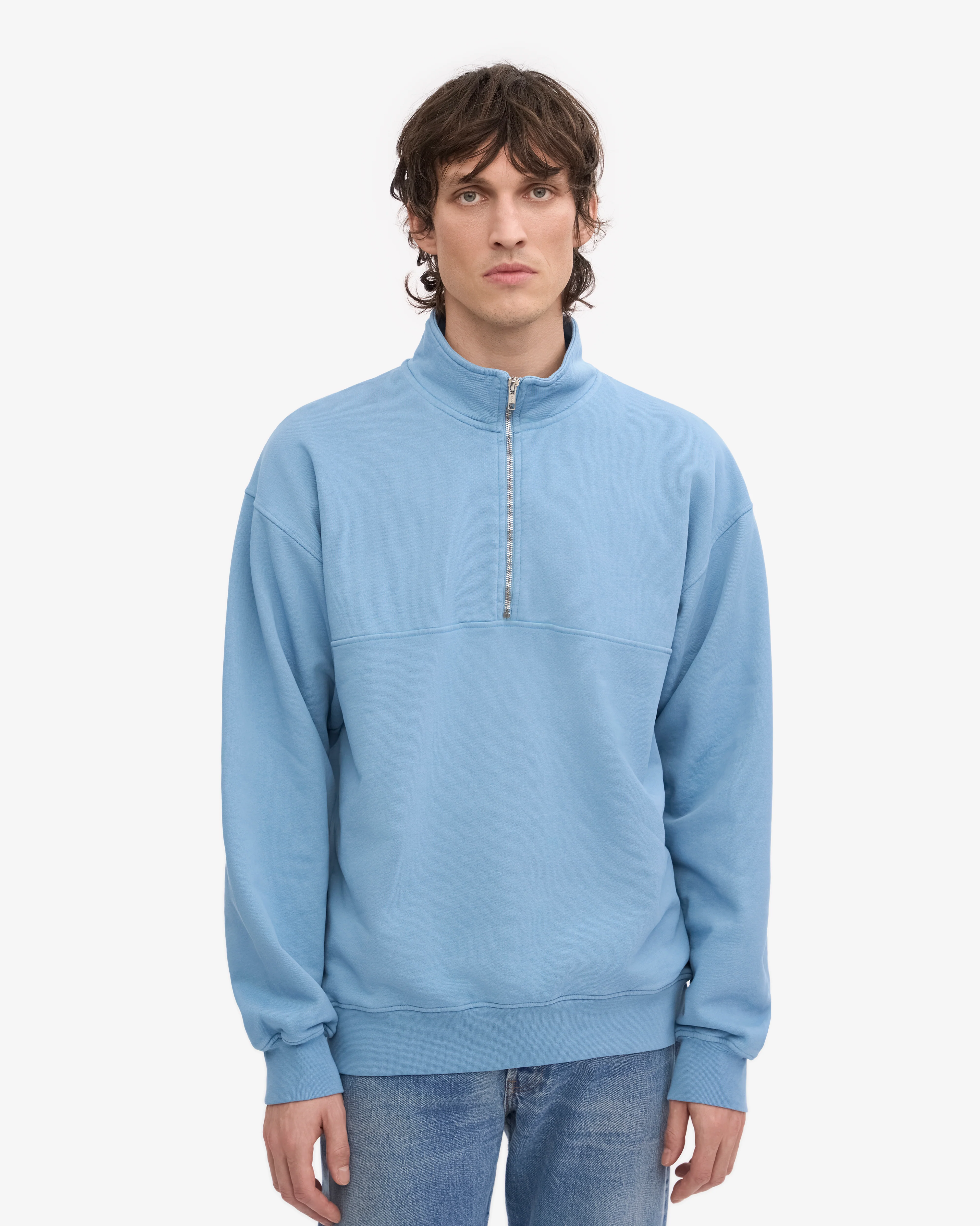 Organic Quarter Zip - Seaside Blue