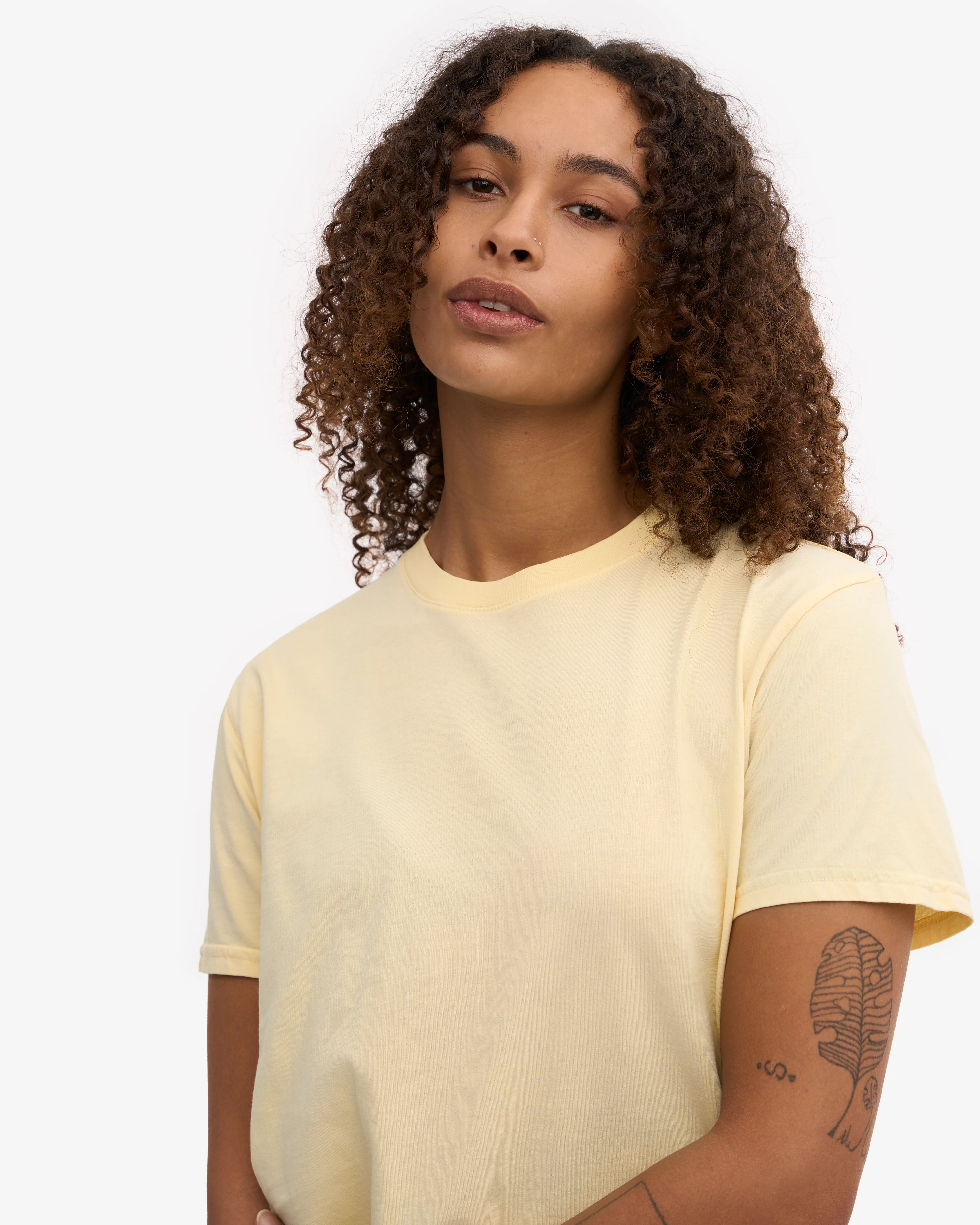Organic Boxy Crop Tee - Soft Yellow