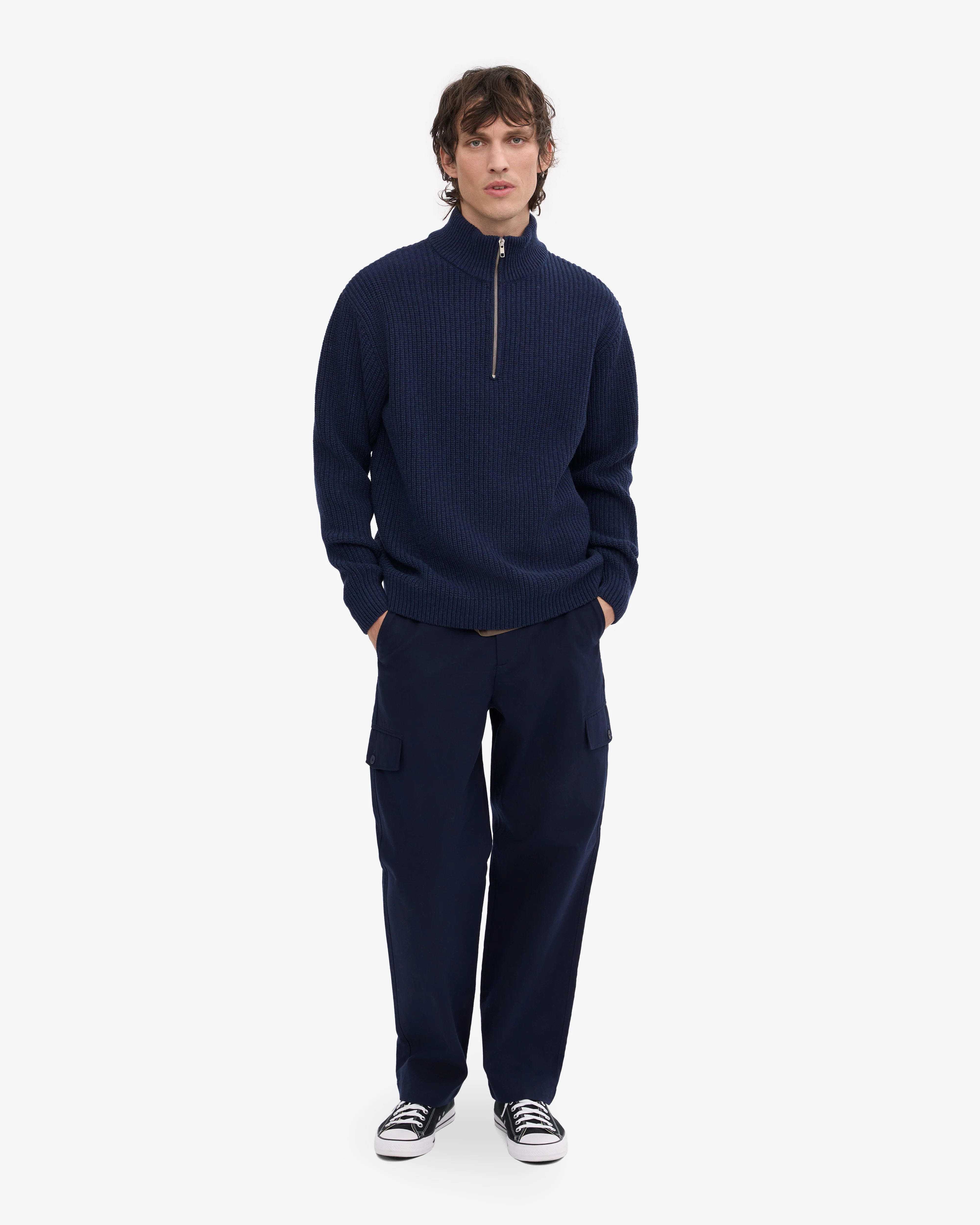 Merino Quarter Zip - Marine Blue