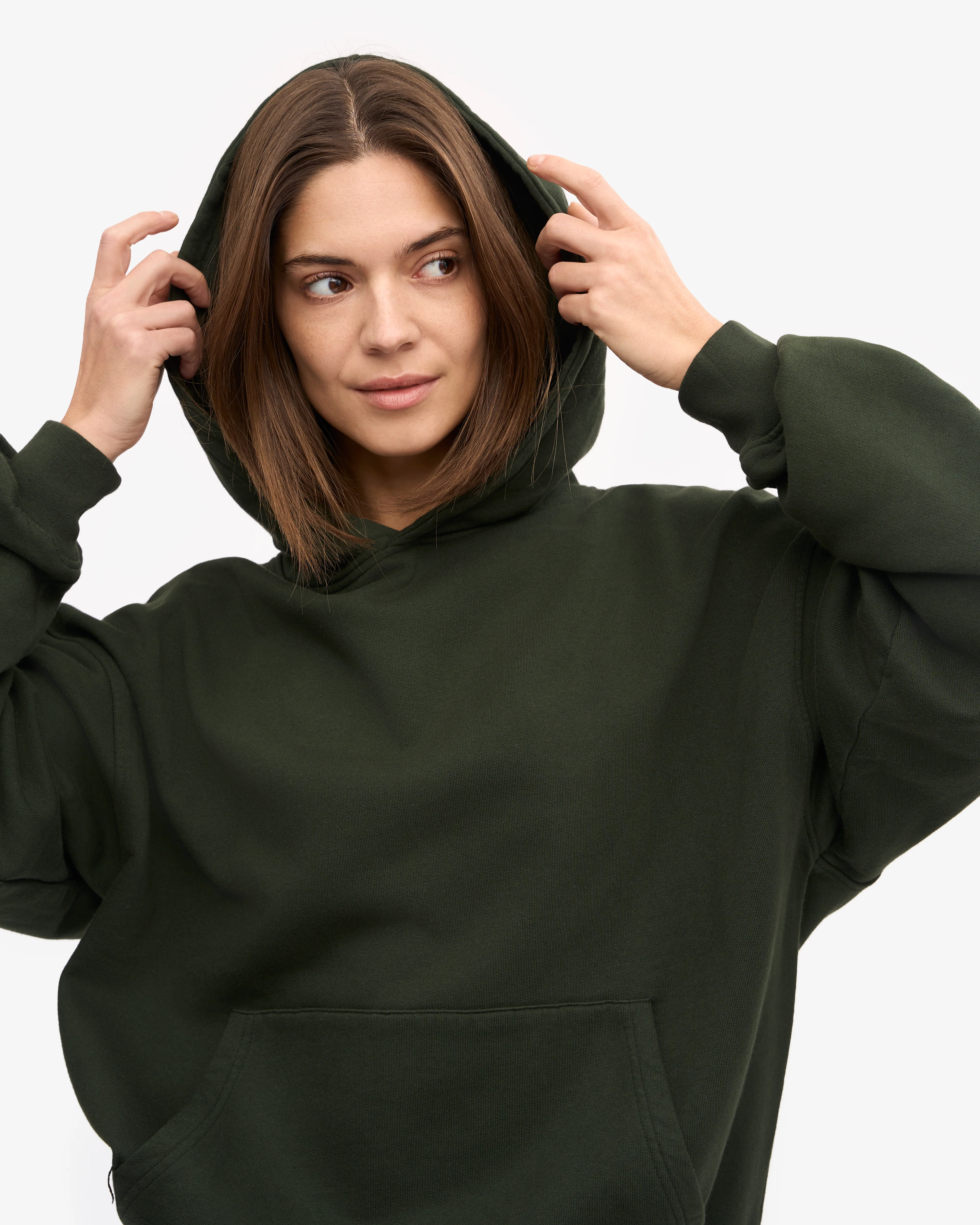 Organic Oversized Hood - Hunter Green
