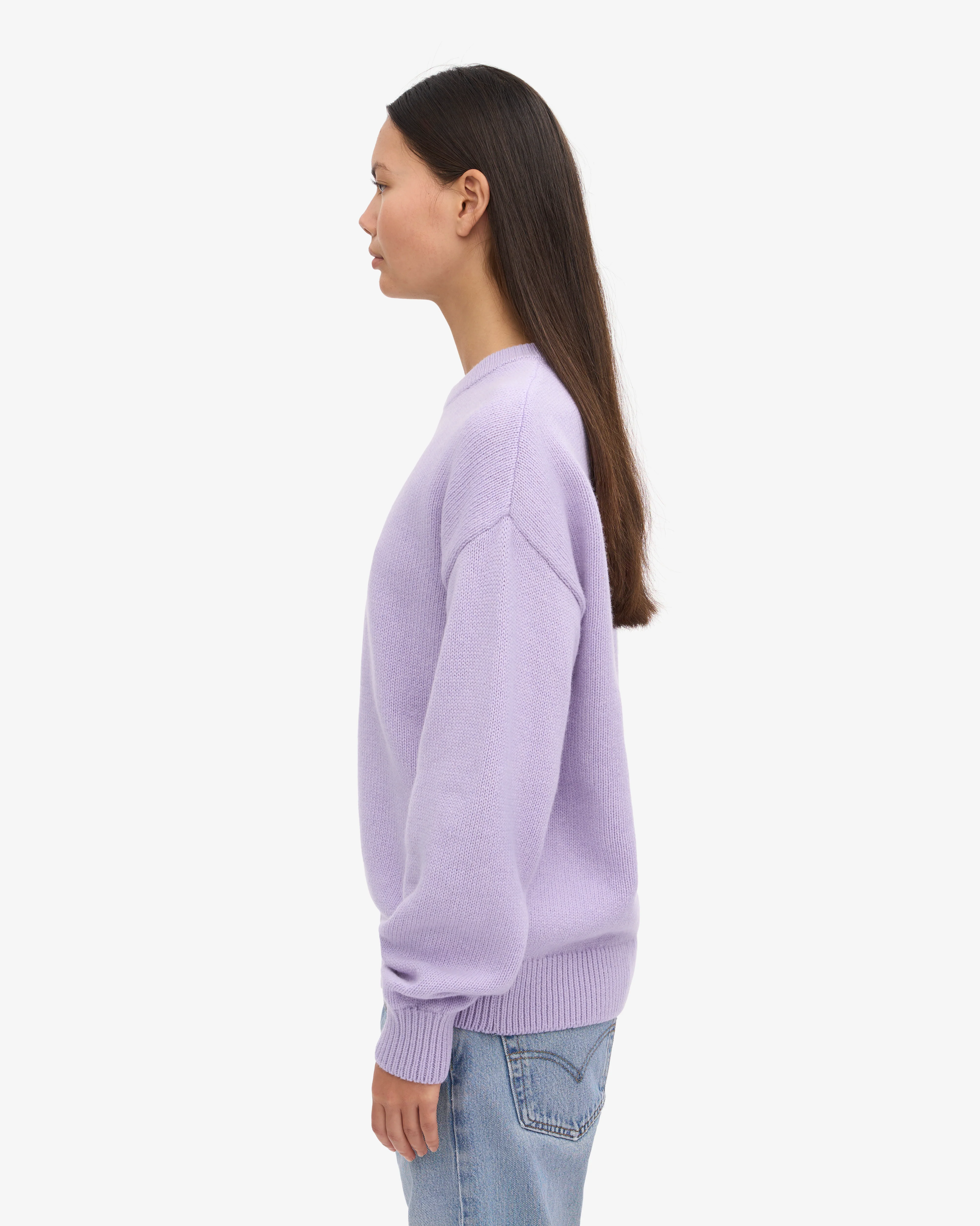 Oversized Merino Wool Crew - Soft Lavender