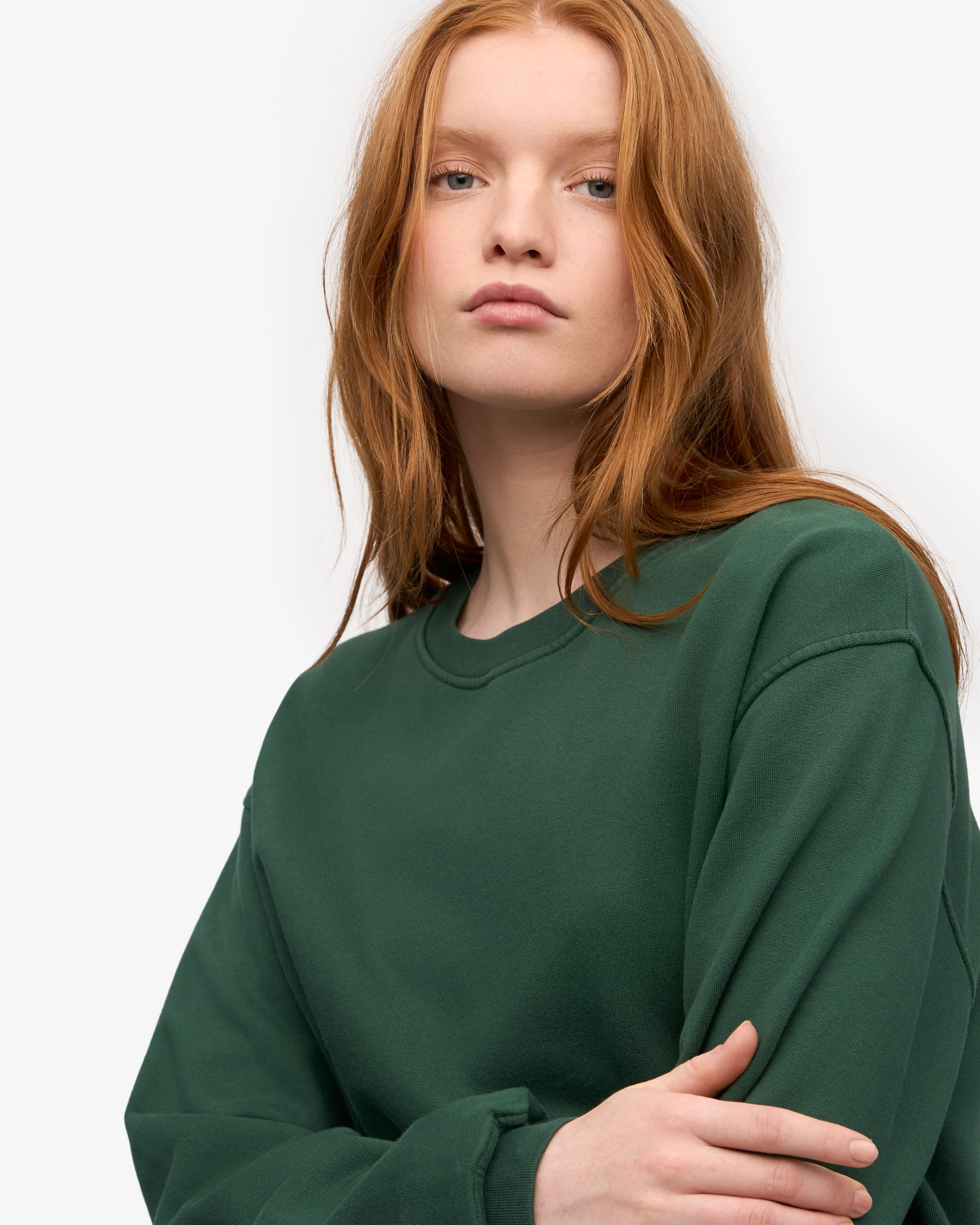 Women Classic Organic Crew - Emerald Green