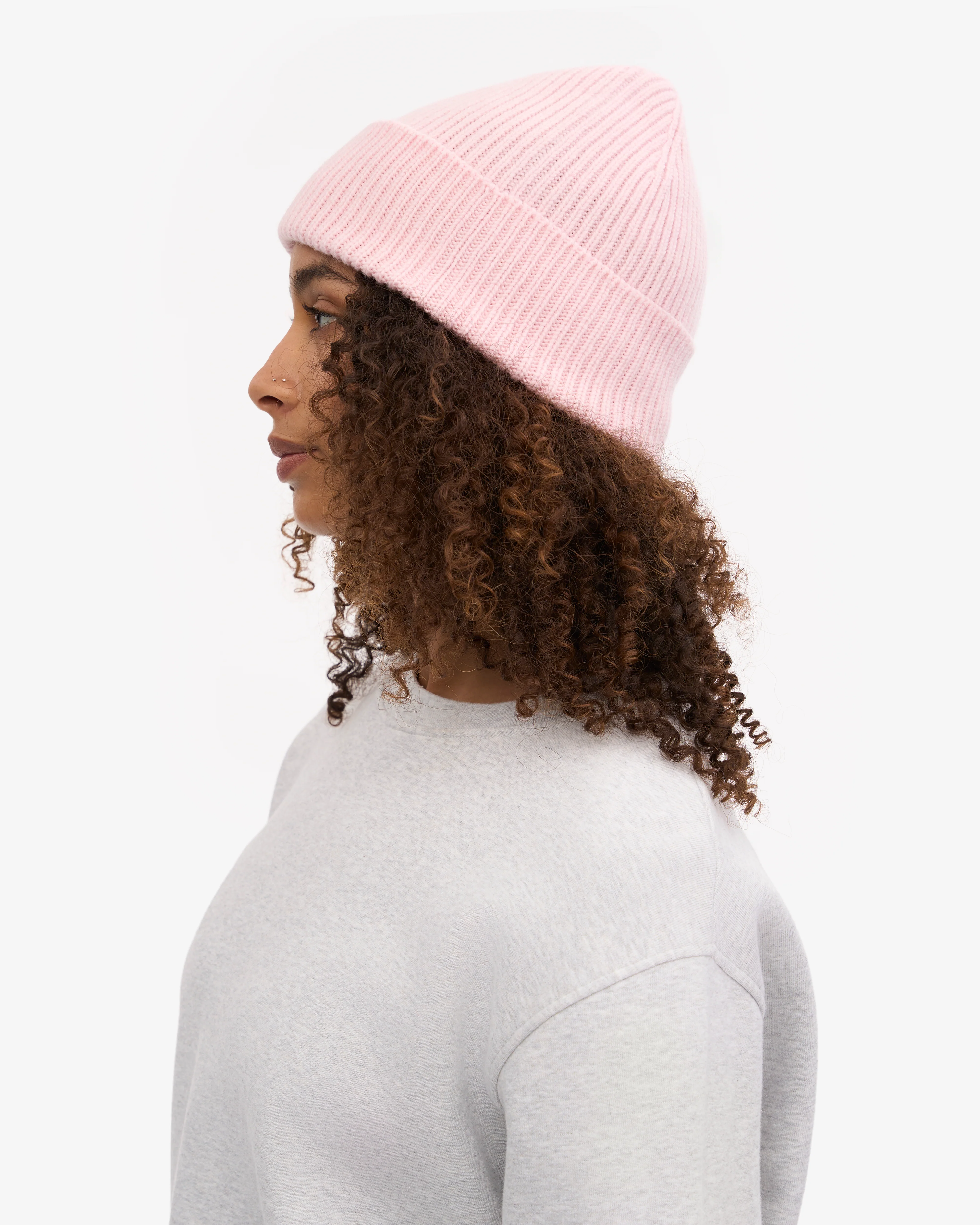 Merino Wool Beanie - Faded Pink