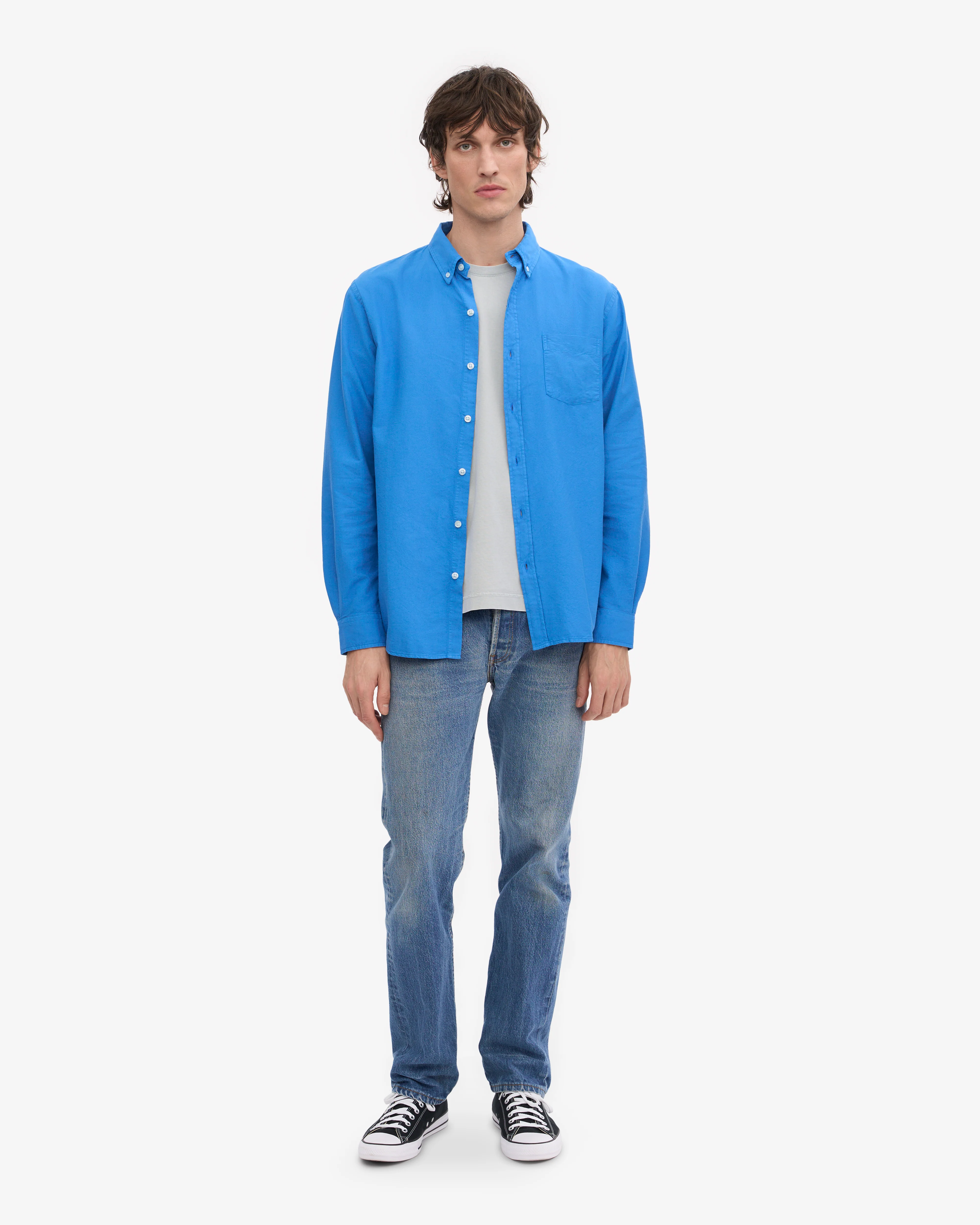 Organic Button Down Shirt - Pacific Blue